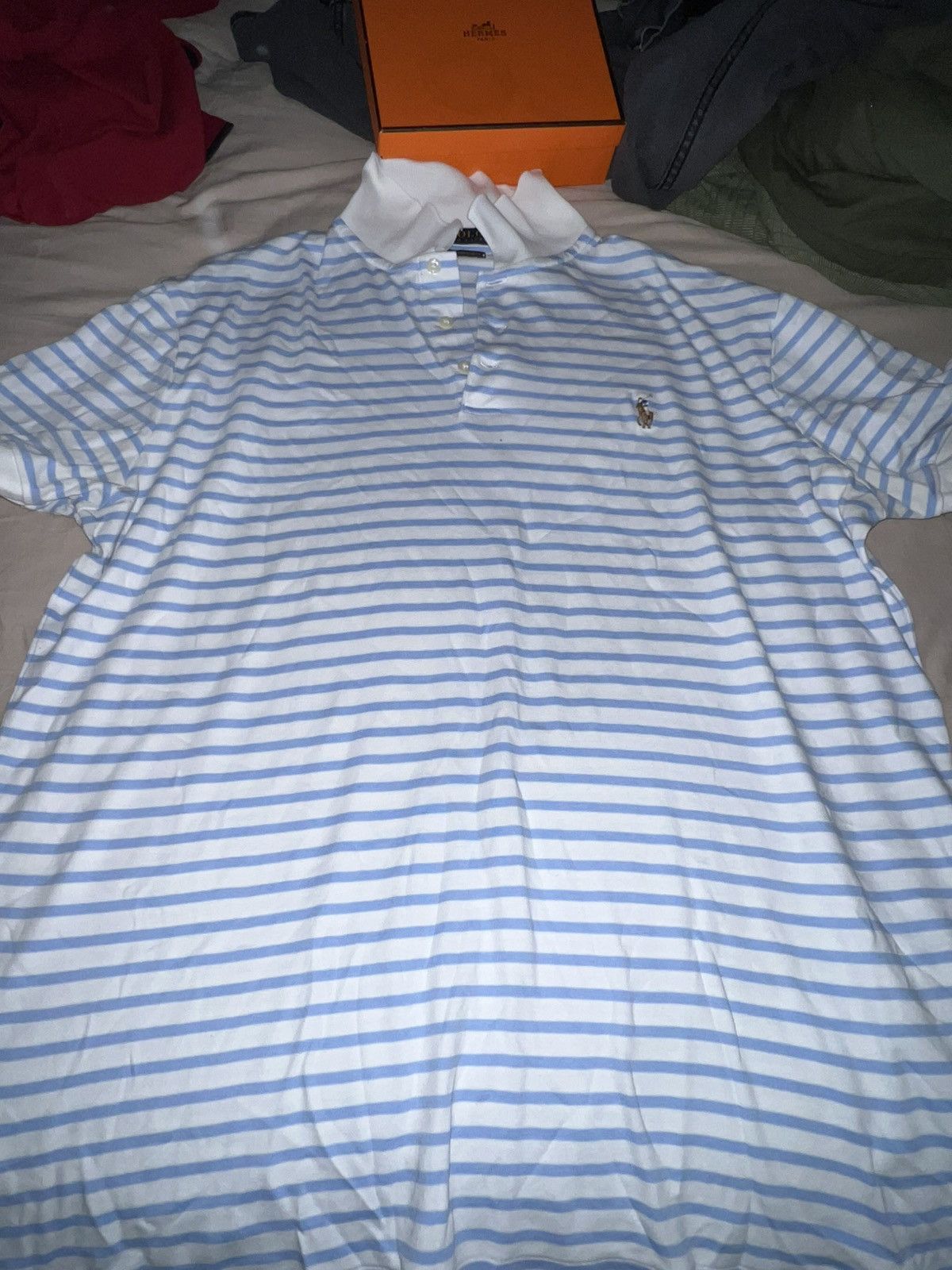 Polo Ralph Lauren Blue and White Striped Ralph Lauren Polo Size US L / EU 52-54 / 3 - 2 Thumbnail