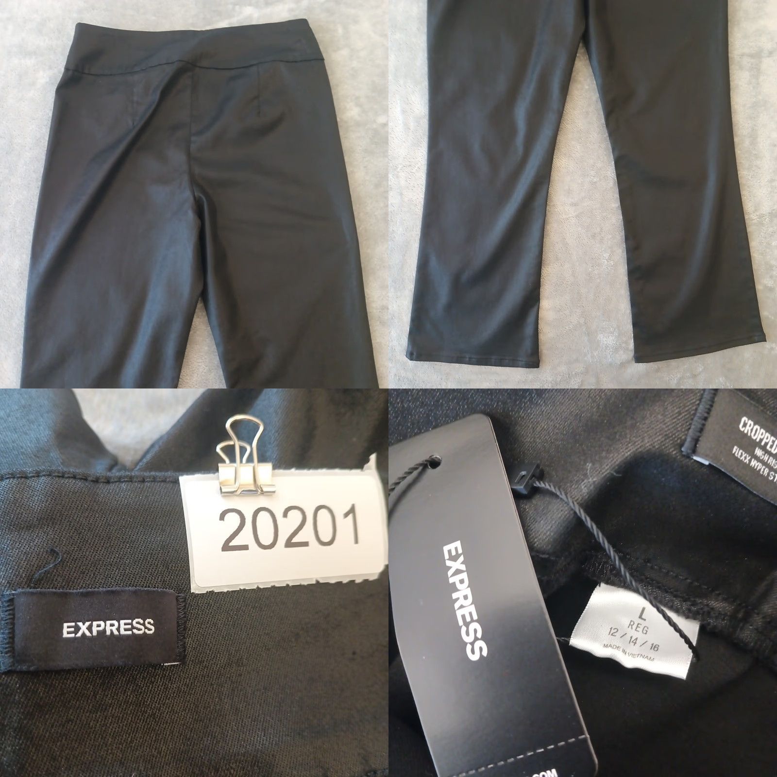 Express Express Cropped Pants Womens Large Black Pull On High Rise Flared 32x26 Pants Womens Express Size 36" / US 14 / IT 50 - 8 Thumbnail