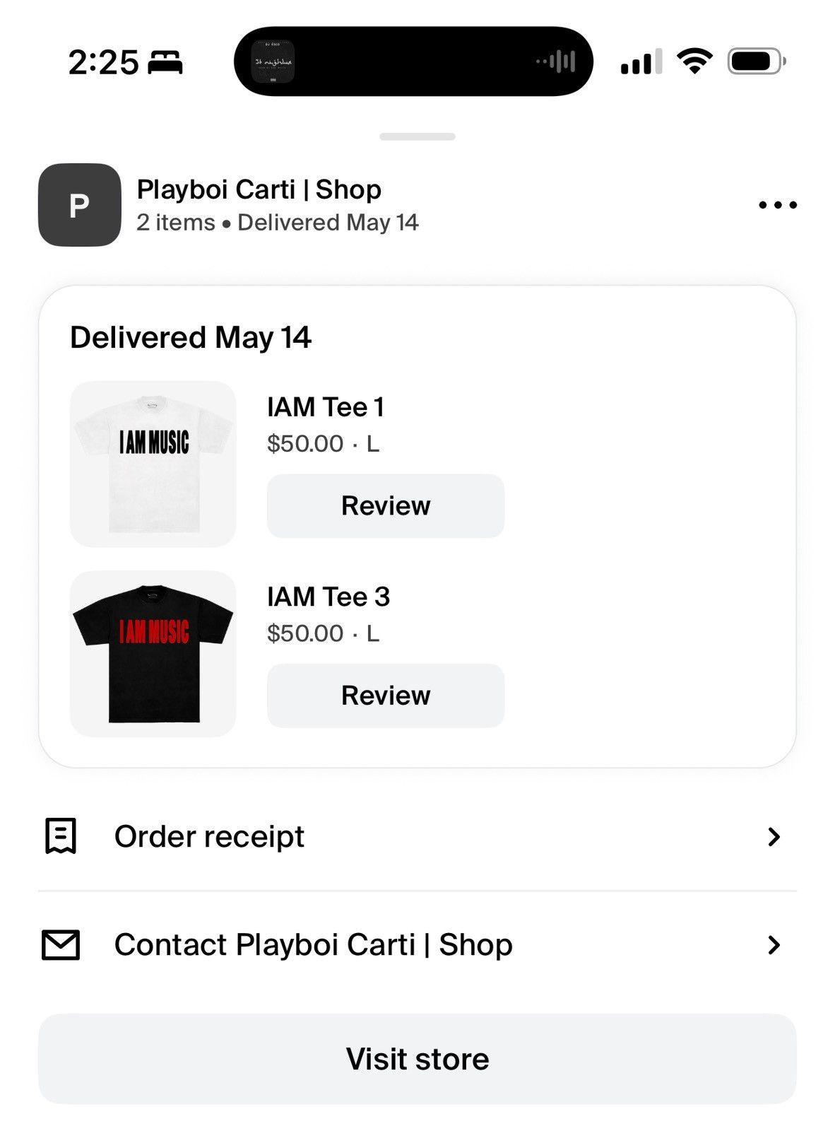 Playboi Carti MUSIC T (SOLD OUT) Size US L / EU 52-54 / 3 - 4 Thumbnail