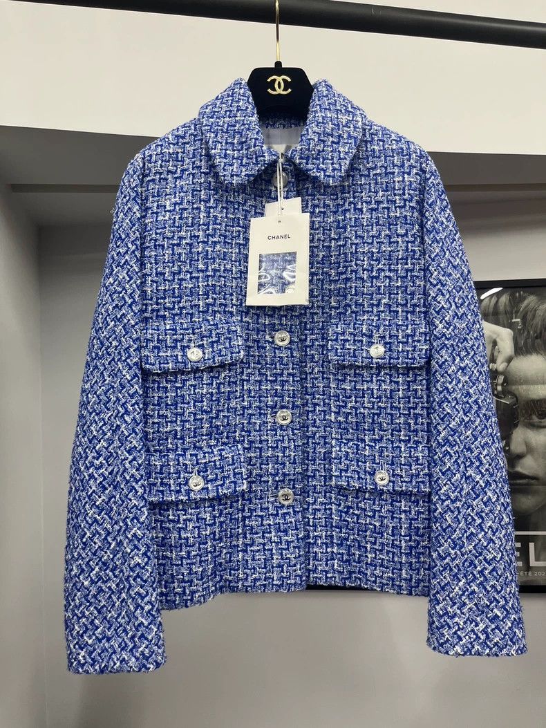 Chanel Chanel 23P Blue Woven Jacket - dmc Size US M / EU 48-50 / 2 - 1 Thumbnail