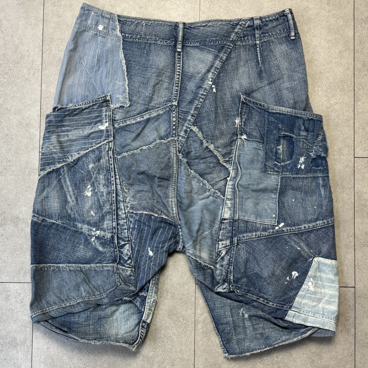 Kapital Kountry Kapital Kountry Boro Crazy Patch Denim Shorts Size US 34 / EU 50 - 2 Thumbnail