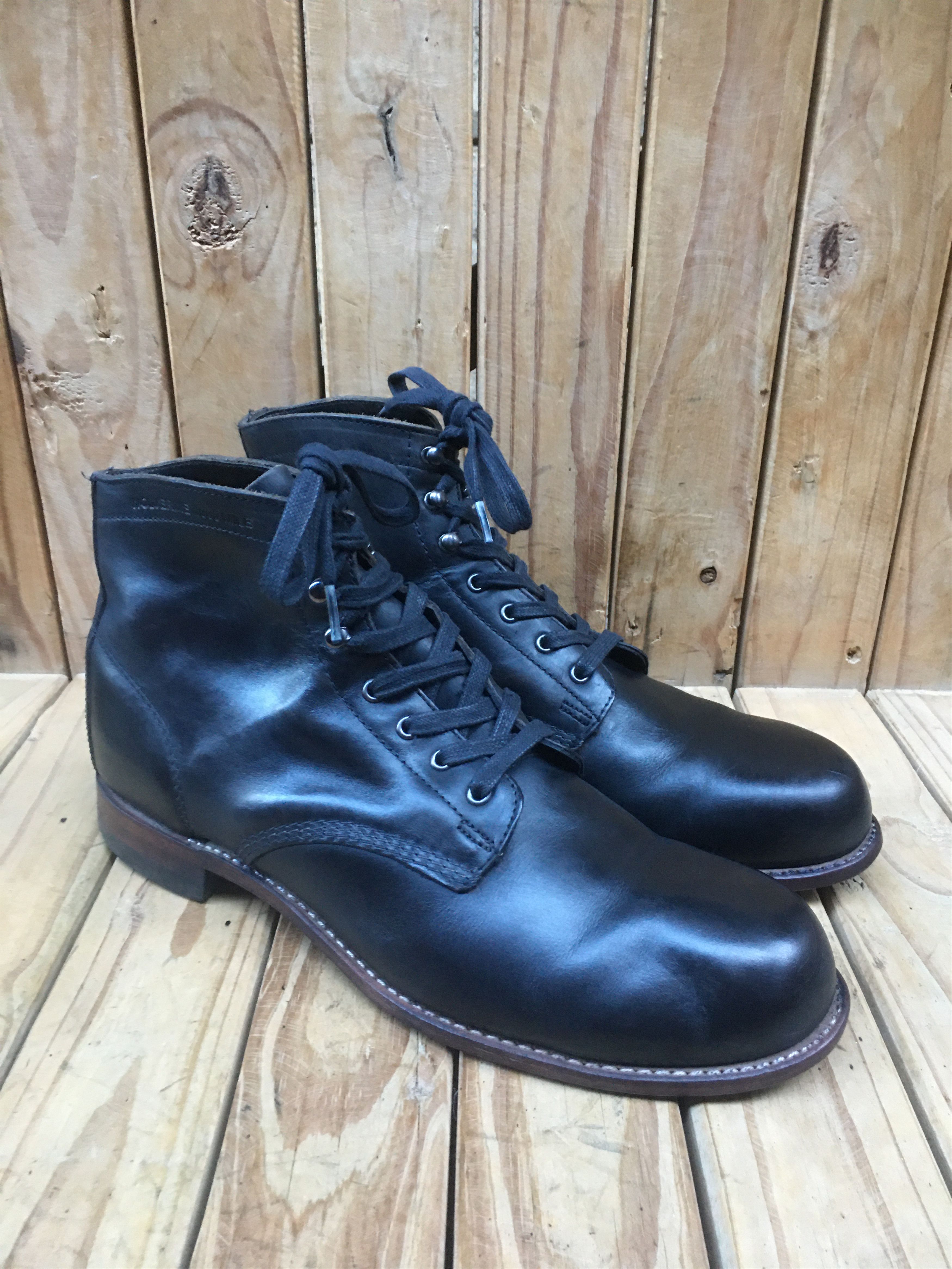 wolverine 1000 miles black leather boots sz US 12 D