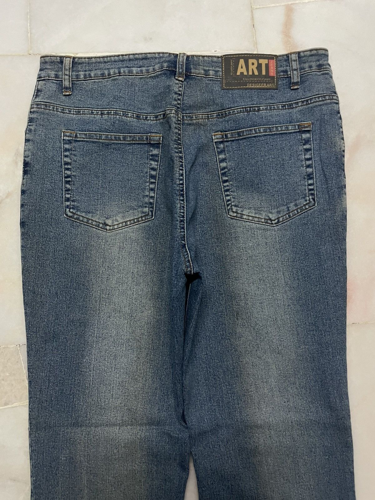 Japanese Brand 💥Rare💥Vintage Japanese Flora Art Embroidery Bootcut Jean Size 32" / US 10 / IT 46 - 10 Thumbnail