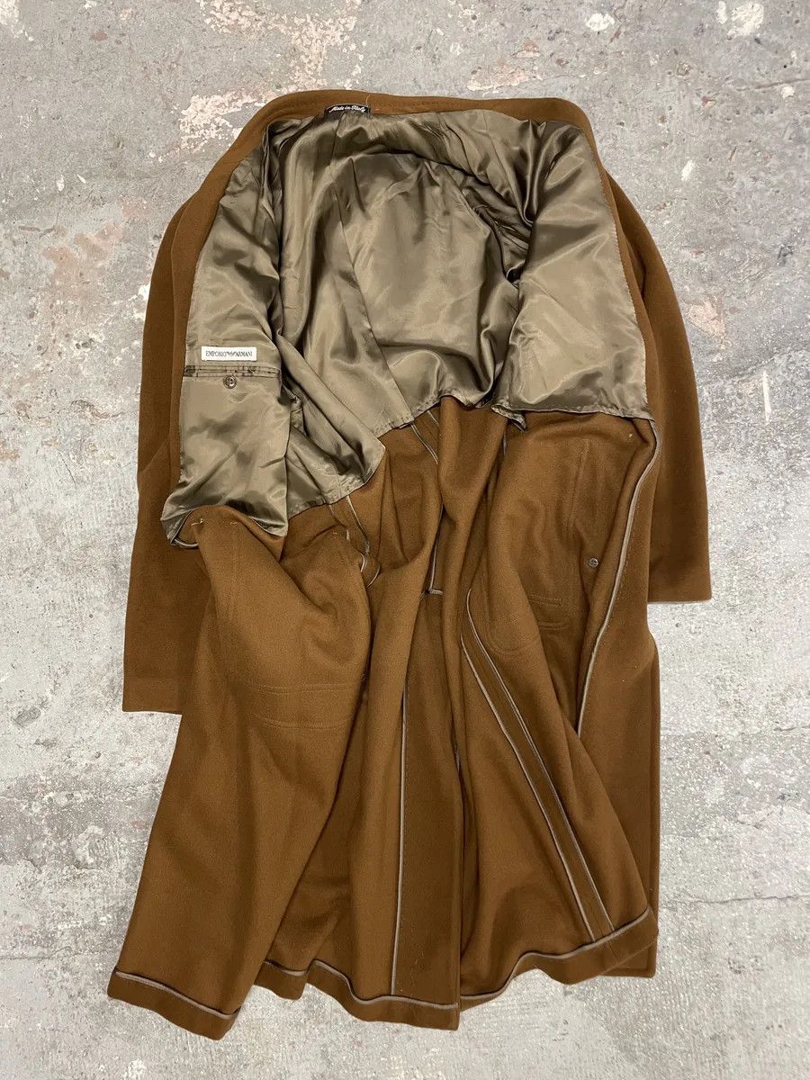 Emporio Armani 1990s Emporio Armani Camel Wool Trench Coat Size US L / EU 52-54 / 3 - 7 Thumbnail