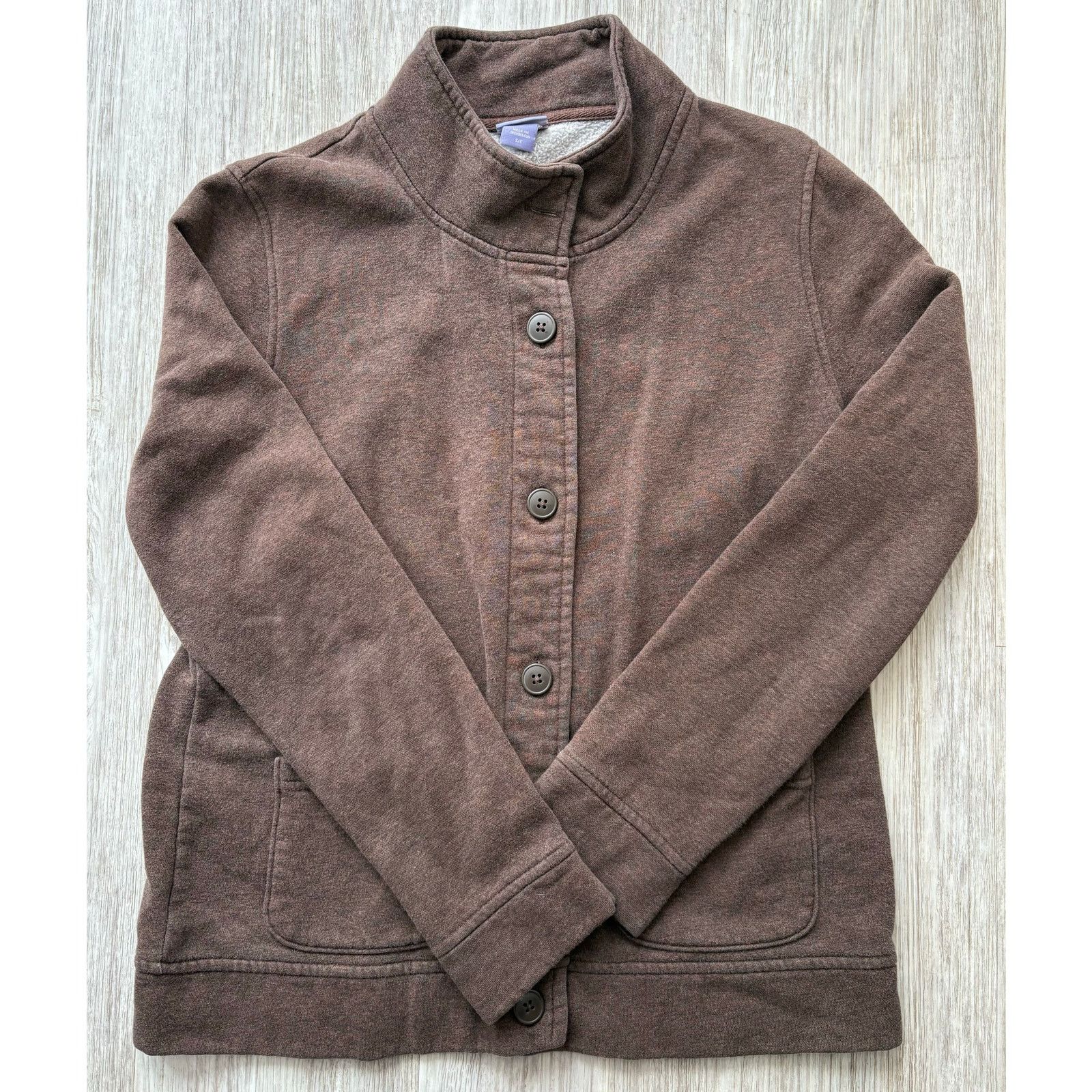 Other Laura Scott | Fleece Lined Collared Coat Sweater | Small Size S / US 4 / IT 40 - 1 Thumbnail