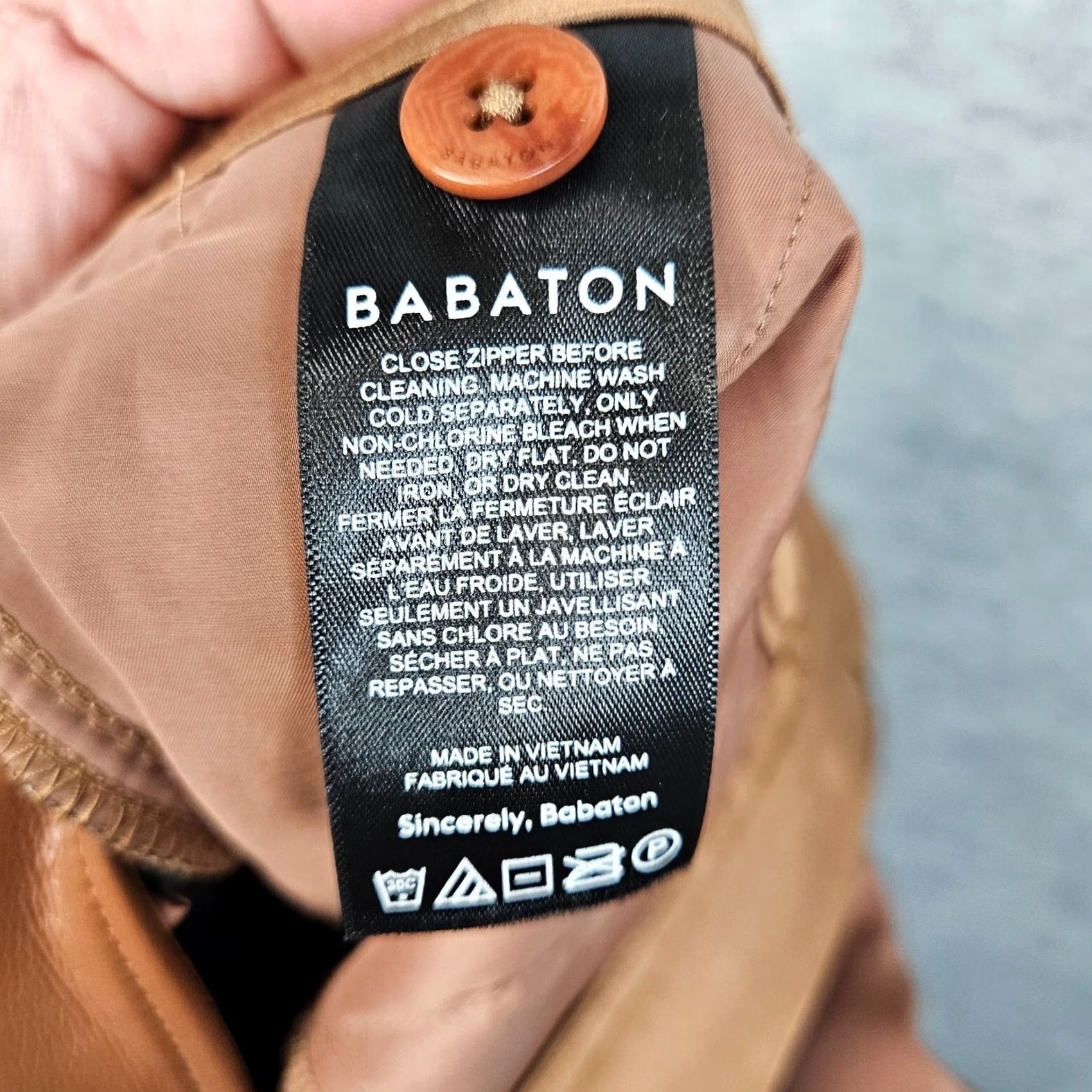 Vintage Babaton Faux Leather Wide-Leg Hook & Eye Mid-Rise Pants Brown Womens Sz 2 Pants Women Brown Wide-Leg 2 Hook & Eye Size 26" / US 2 / IT 38 - 6 Thumbnail
