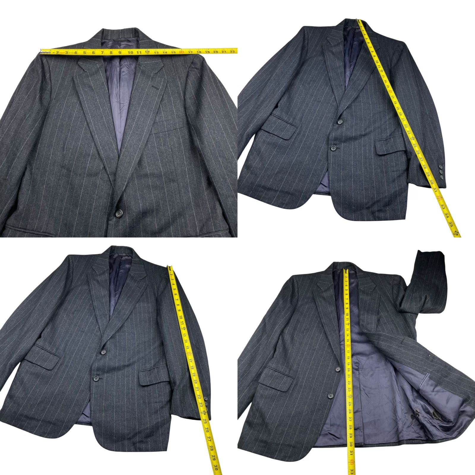 Vintage VINTAGE Barneys Blazer Wool Charcoal Stripe Mens 40R US Size 40R - 8 Thumbnail