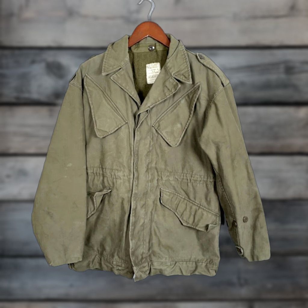 Olive VTG Dutch Military Field Jacket Mens Medium Olive Green + Wool Liner Seyntex Size US L / EU 52-54 / 3 - 1 Thumbnail