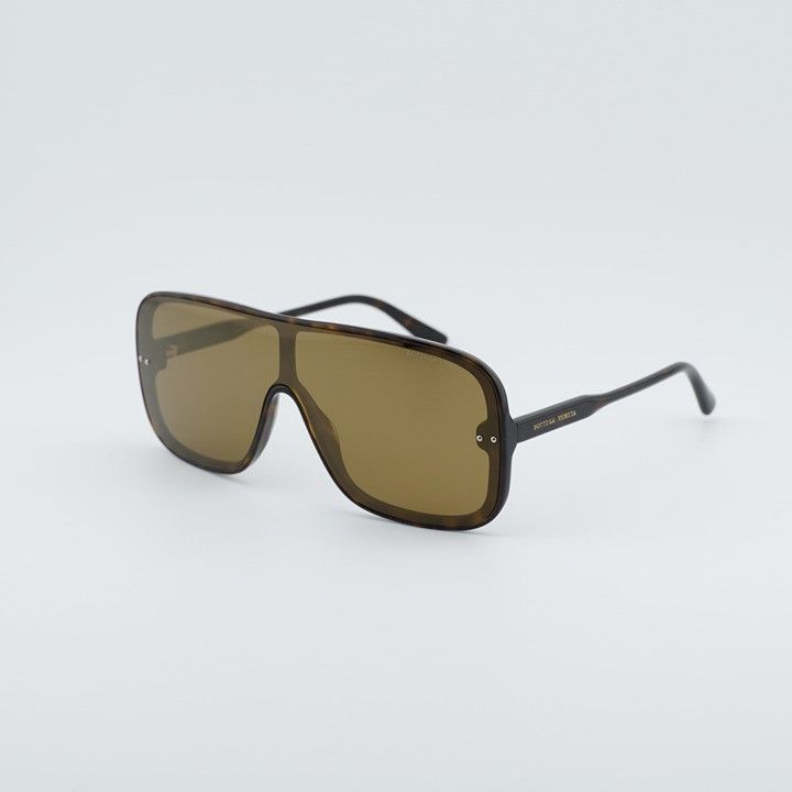 Bottega Veneta Bottega Veneta BV0167S 003 Sunglasses Havana Shield Frame Size ONE SIZE - 1 Thumbnail