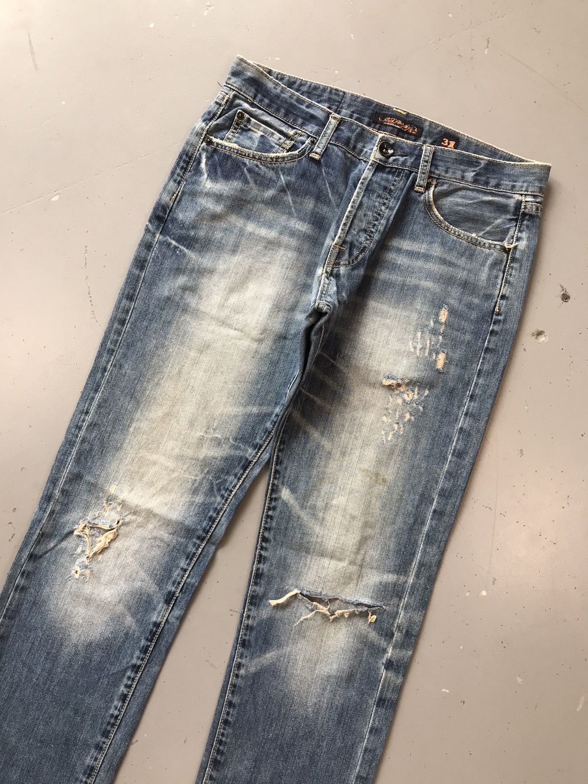 Christian Audigier × Ed Hardy × Vintage Vintage Edhardy Christian Audigier distressed denim Size US 33 - 5 Thumbnail