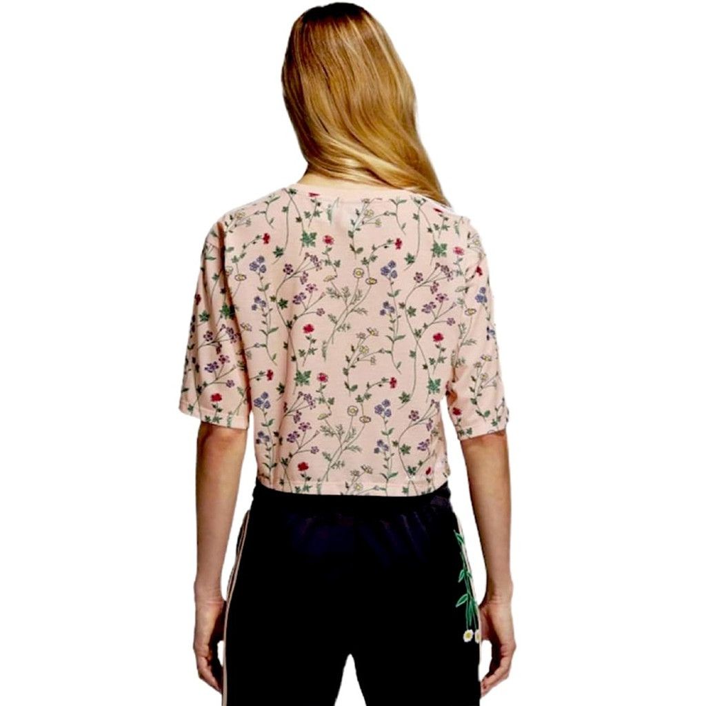 Adidas ADIDAS No Sunshine When I'm Gone" Soft Pink Floral Crop Top Size XXS / US 00 / IT 34 - 3 Thumbnail