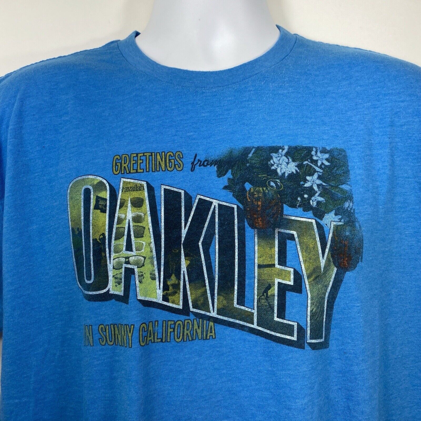 Oakley Oakley California Postcard Short Sleeve Blue Graphic T Shirt Size US XL / EU 56 / 4 - 4 Thumbnail