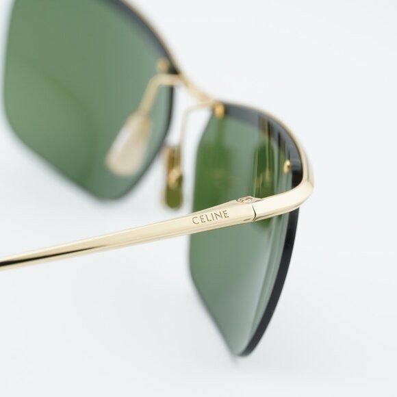 Celine Celine CL40307U 30N Sunglasses Gold Square Frame, Green Size ONE SIZE - 5 Thumbnail