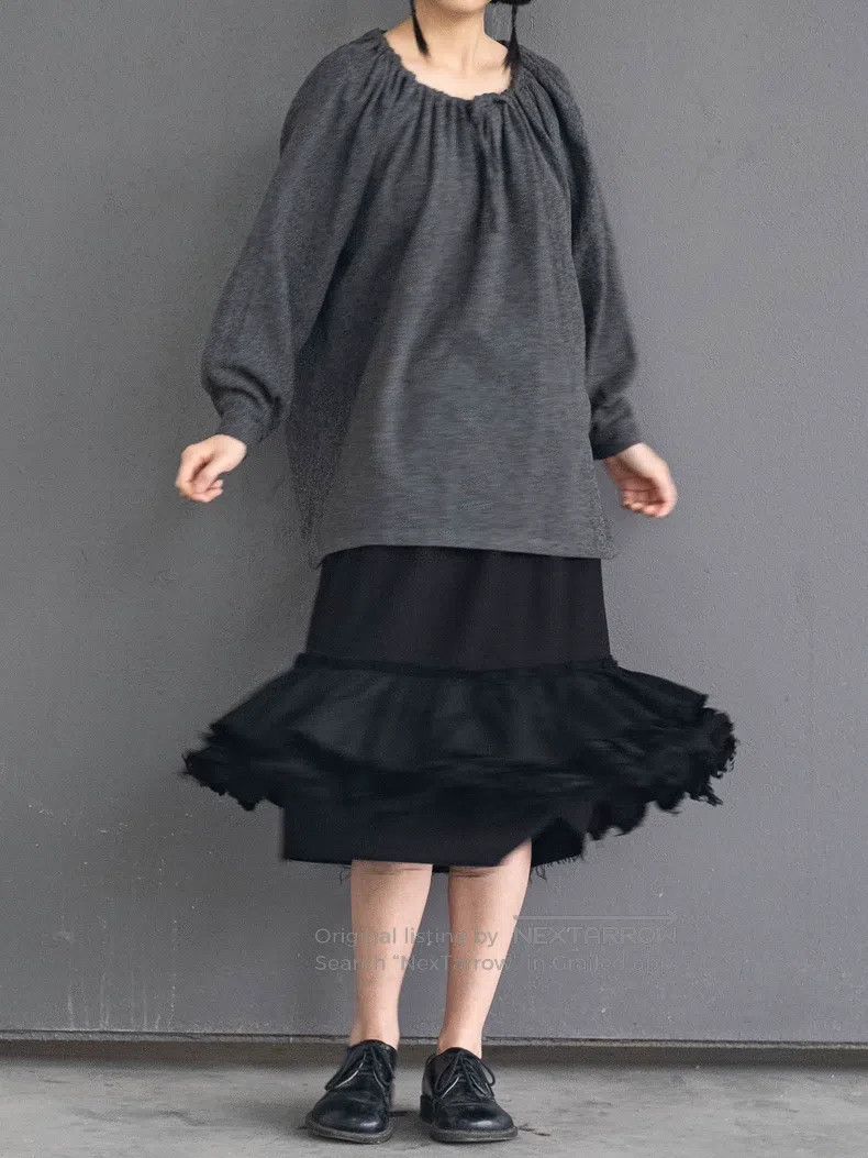 Comme des Garcons Comme Des Garcons Wool velvet lace half skirt Size 23" - 3 Thumbnail