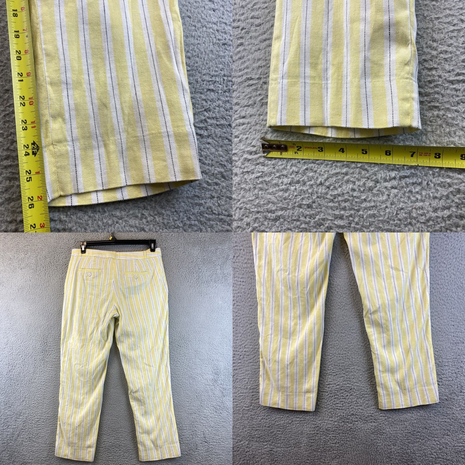 Banana Republic Banana Republic Women's Skinny Pants Size 6 Yellow Striped Cotton Casual Dress Pants Size 28" / US 6 / IT 42 - 8 Thumbnail