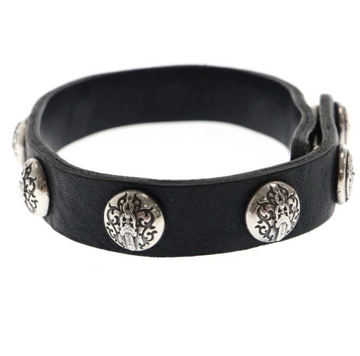 Chrome Hearts Chrome Hearts Vine Dagger Black Leather Bracelet Size ONE SIZE - 4 Thumbnail