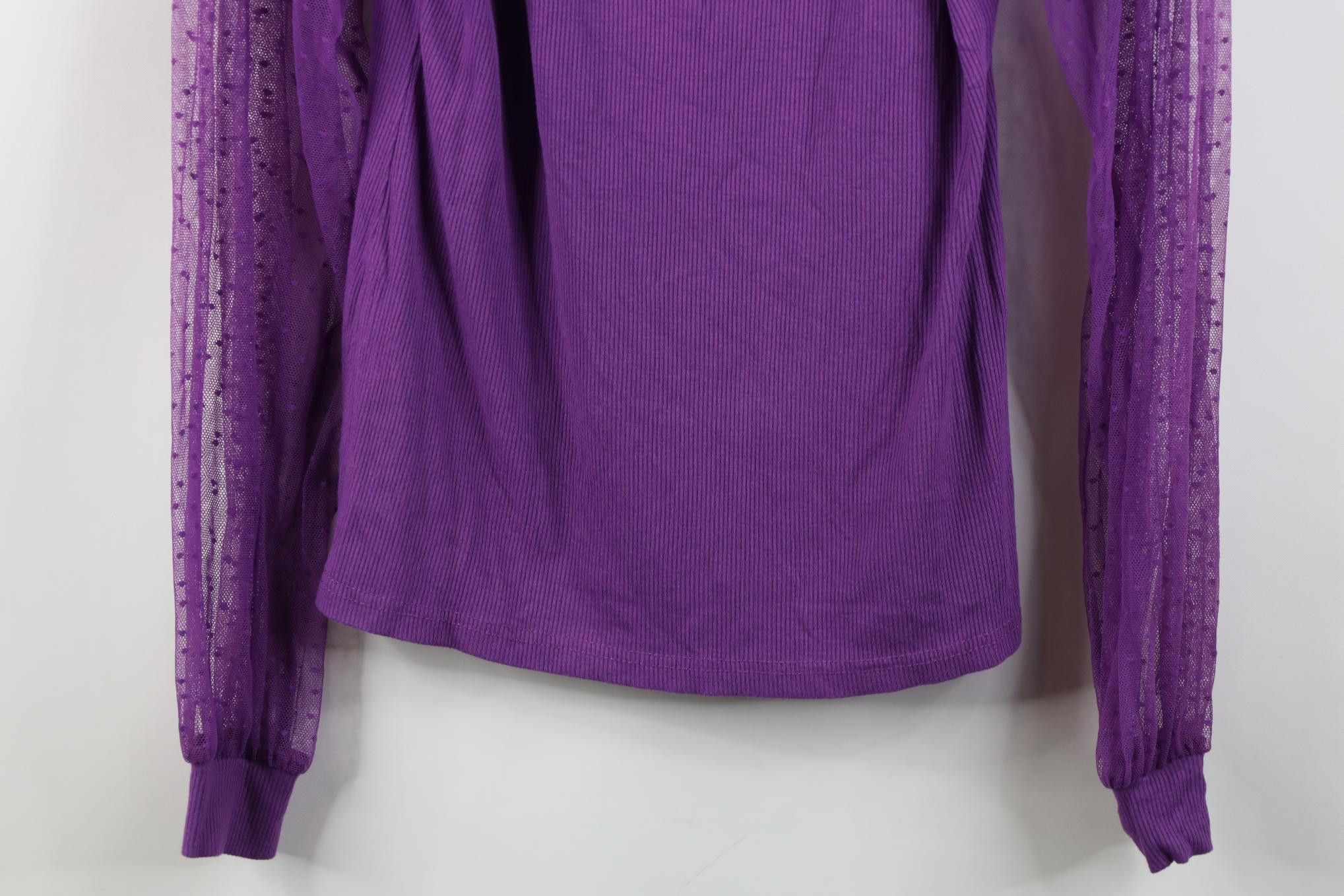 Vintage Vintage 90s Y2K Babydoll Fairy Mesh Ribbed Long Sleeve Shirt Size M / US 6-8 / IT 42-44 - 3 Thumbnail