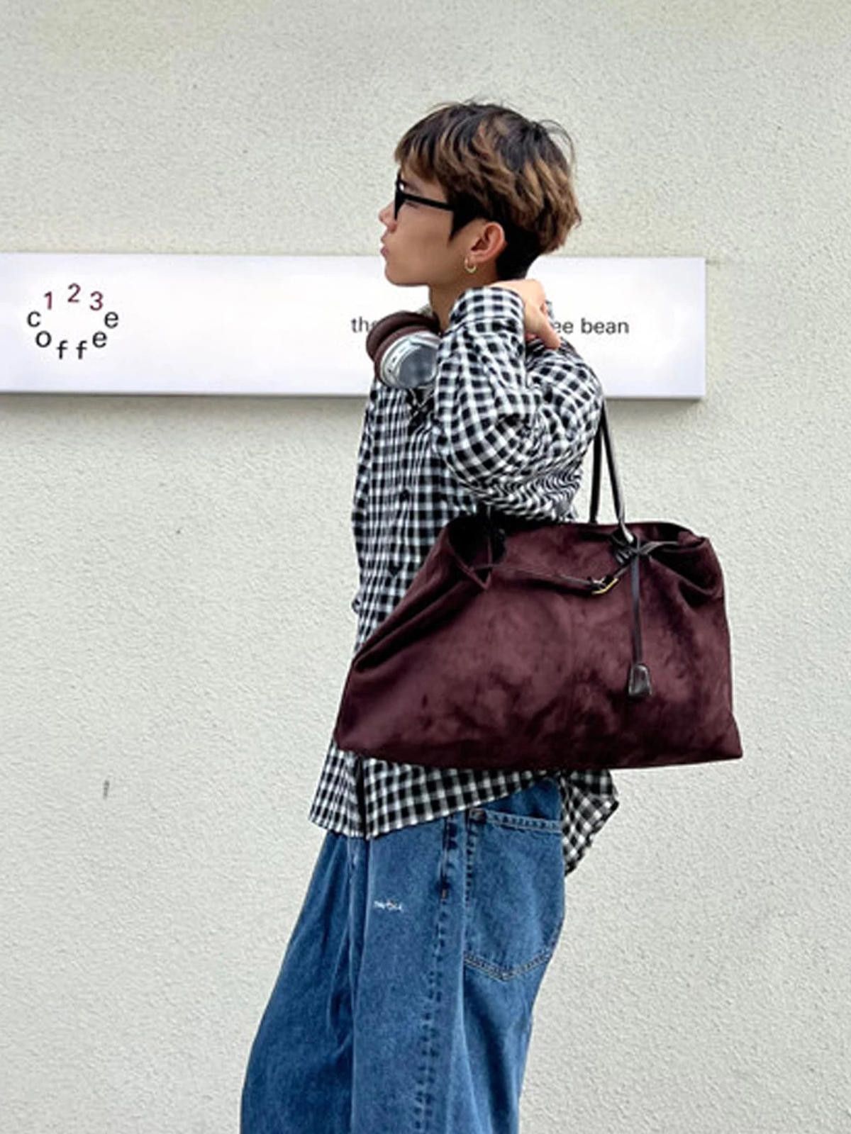 Vintage Suede Vintage Underarm Tote | Crossbody Bag Size ONE SIZE - 1 Thumbnail
