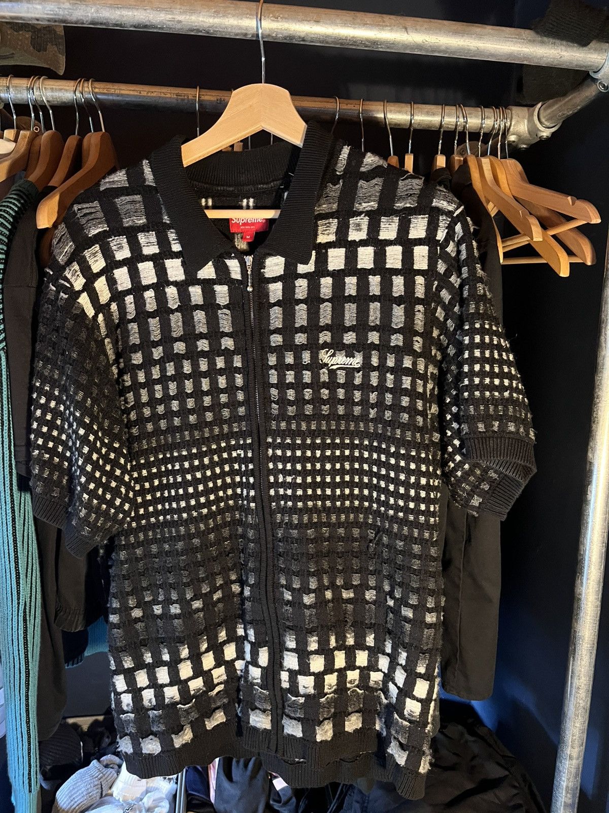 Supreme Zip Up Polo Sweater | Grailed