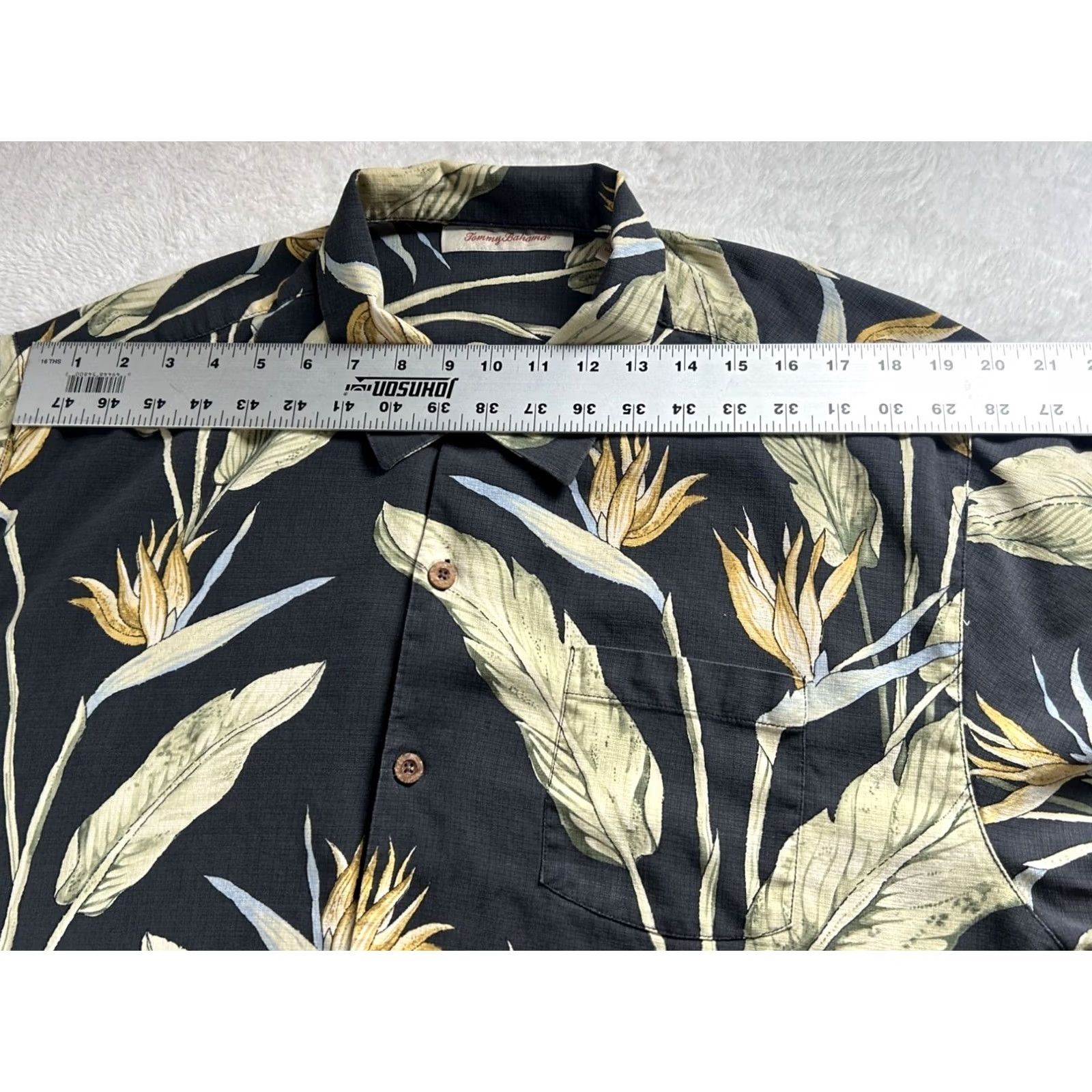 Tommy Bahama Tommy Bahama Shirt XL Black Silk Bird Of Paradise Hawaiian Button Up Casual Mens Size US XL / EU 56 / 4 - 7 Thumbnail