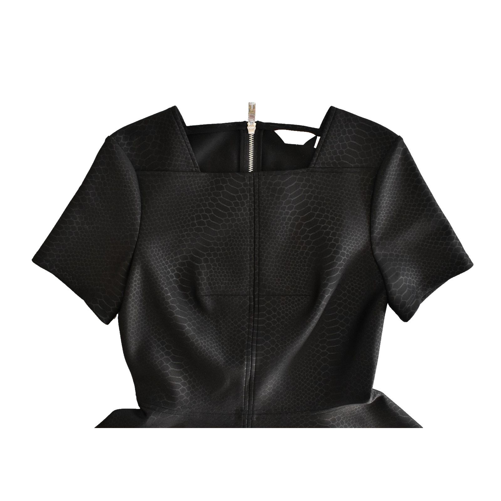 Ted Baker TED BAKER Black Snake Embossed Fit & Flare Mini Dress Size S Size S / US 4 / IT 40 - 4 Thumbnail