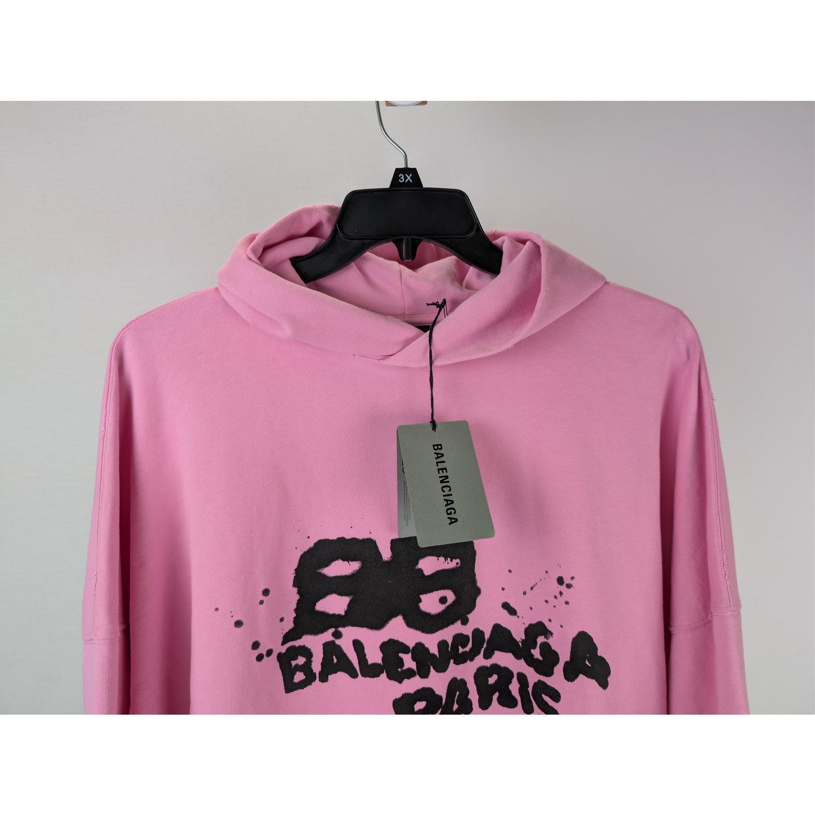 Balenciaga o1rshd1 Hand Drawn BB Icon Moll Boucle Large Fit Hoodie Pink Size US XL / EU 56 / 4 - 3 Thumbnail