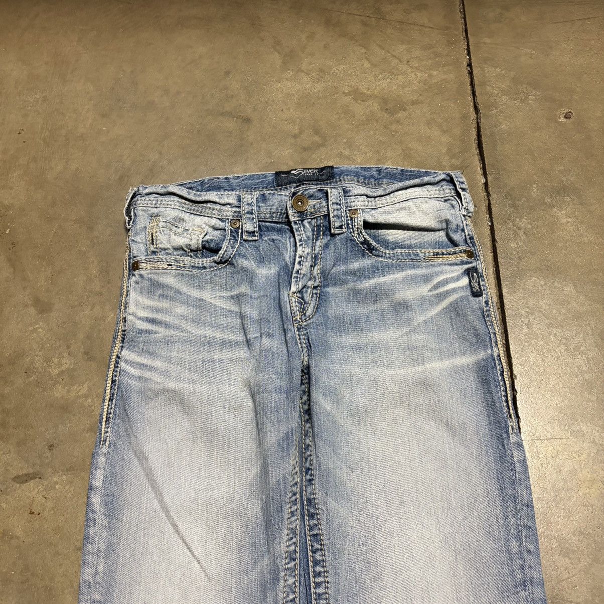 Silver Jeans Co. Vintage Silver Jeans Low Rise Boot Cut Denim Distressed Y2K Size US 32 / EU 48 - 5 Thumbnail
