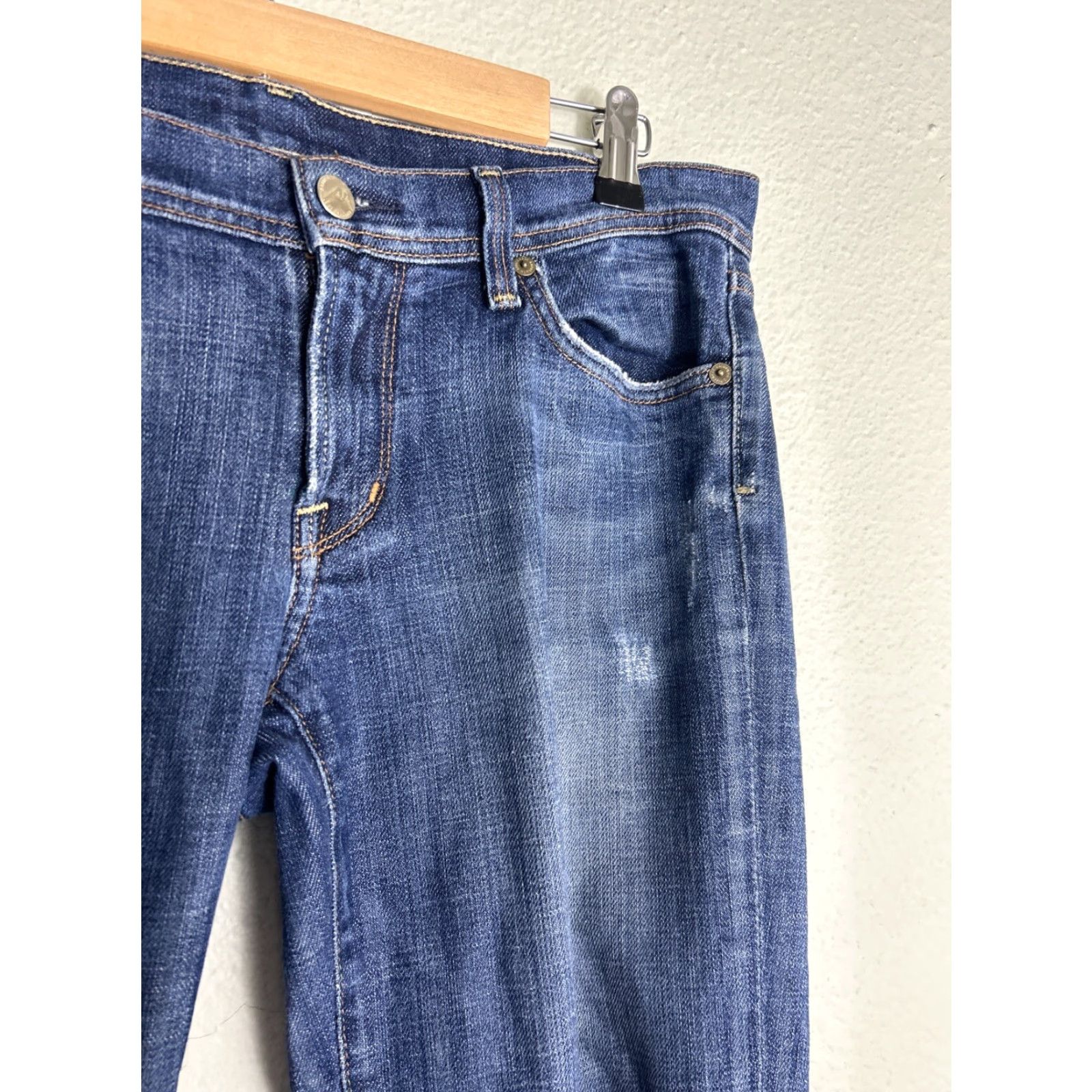 Citizens Of Humanity Citizens of Humanity Jeans Womens 30 Flare Low Rise Distressed Blue Denim Stretch 28in Inseam Regular Fit Raw Hem Av a 109 Size 30" / US 8 / IT 44 - 5 Thumbnail