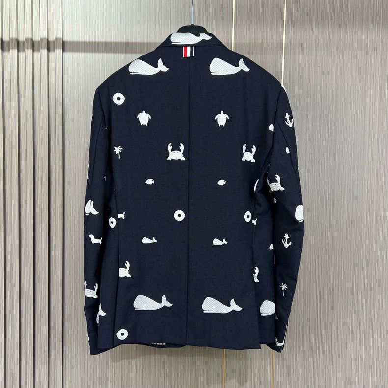Thom Browne Thom Browne size4 Whale turtle embroidered suit jacket Size 36S - 2 Thumbnail