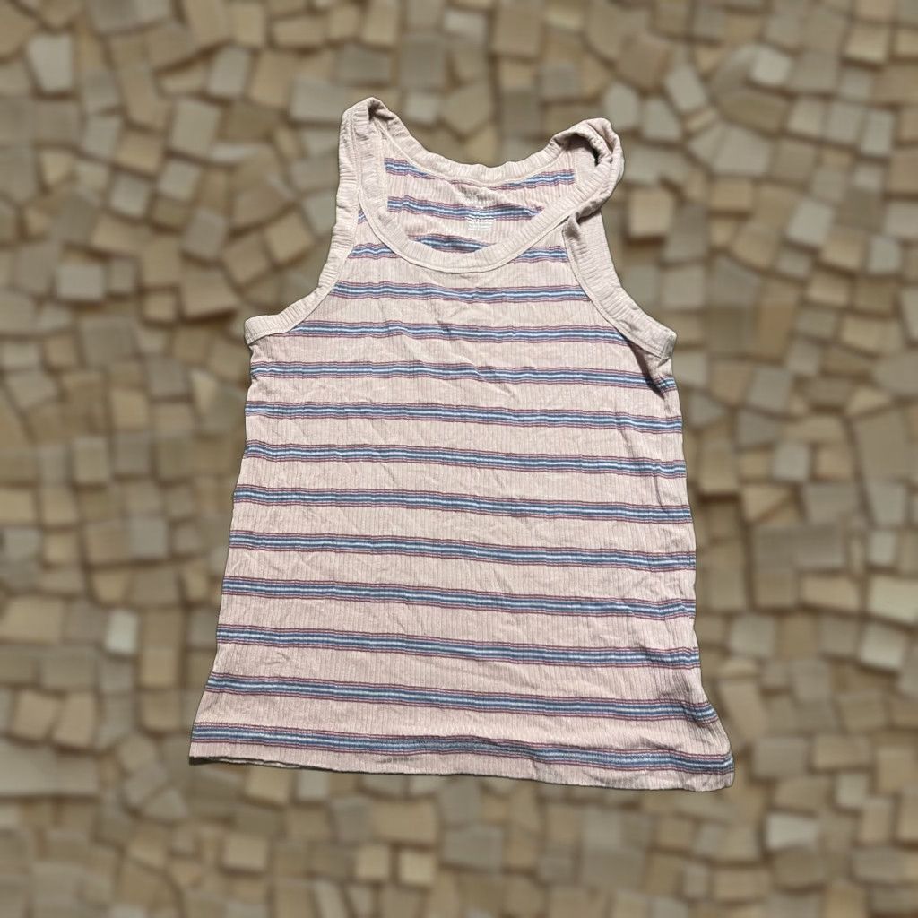 American Eagle Outfitters American Eagle Outfitters Tank Top Women Small Blue Red Striped Rib Casual Size S / US 4 / IT 40 - 1 Thumbnail