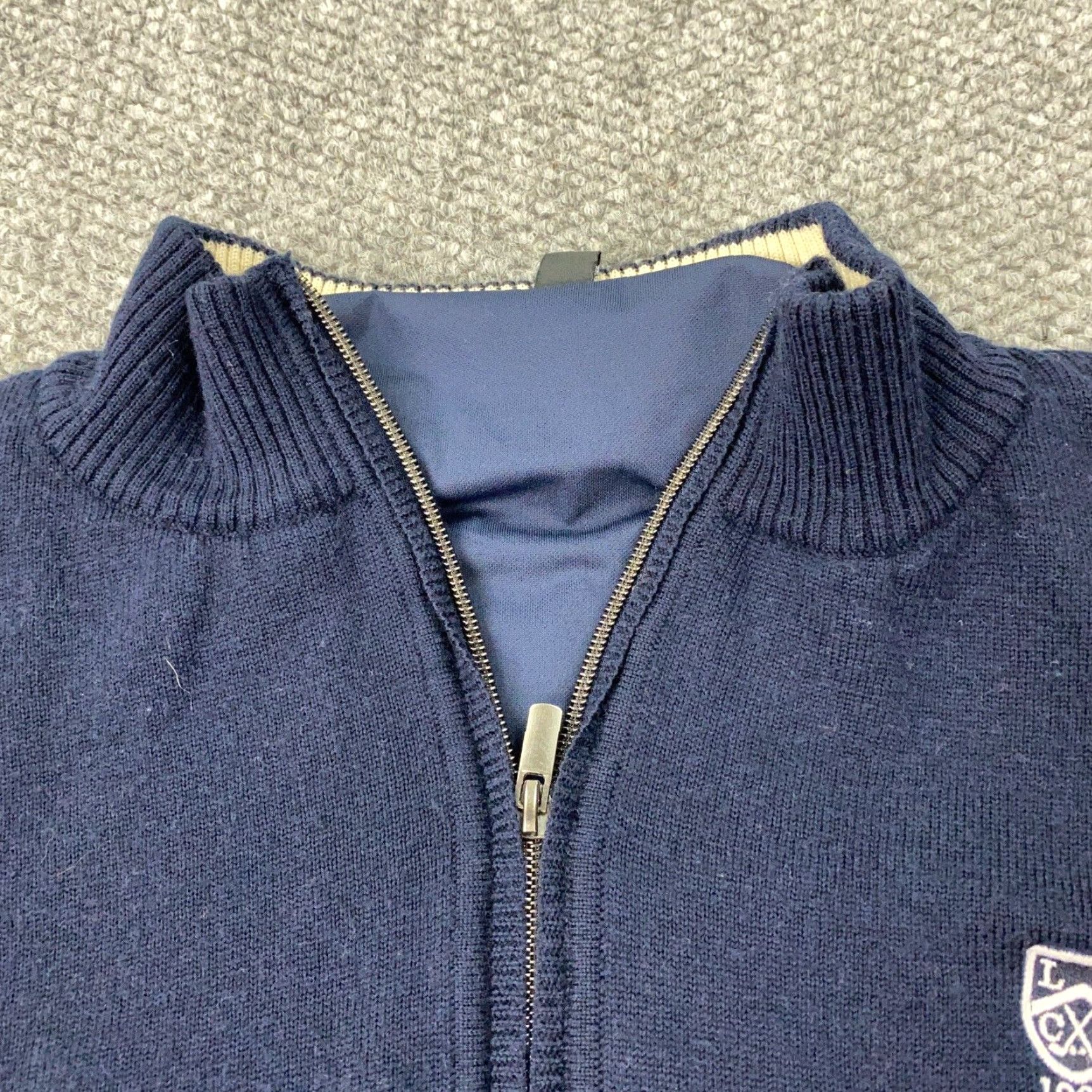 Footjoy FootJoy Jacket Men XL Blue Knit Wool Full Zip Mock Neck Lined Wool Embroidered Windbreaker Short Coat Size US XL / EU 56 / 4 - 6 Thumbnail