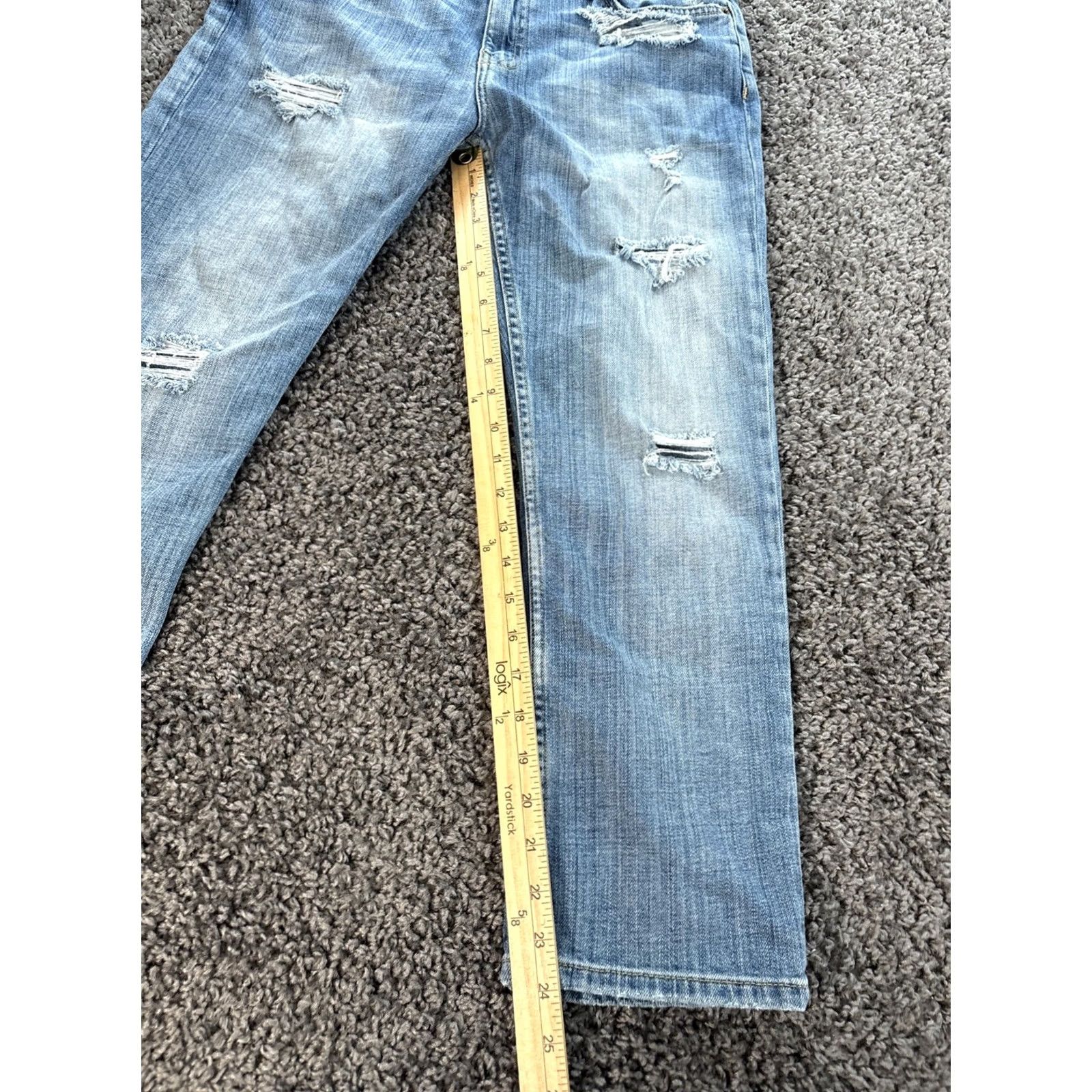 Vintage Current/Elliott Jeans Women Ankle Crop 27 Blue Denim High Rise Inseam 24 Stiletto Skinny Shipwreck Destroy Size 27" / US 4 / IT 40 - 2 Thumbnail