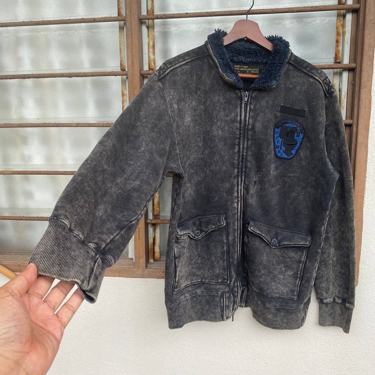 PPFM × Vintage VINTAGE PPFM WINTER FLYING FADED BLACK SHERPA COLLAR Size US M / EU 48-50 / 2 - 12 Thumbnail