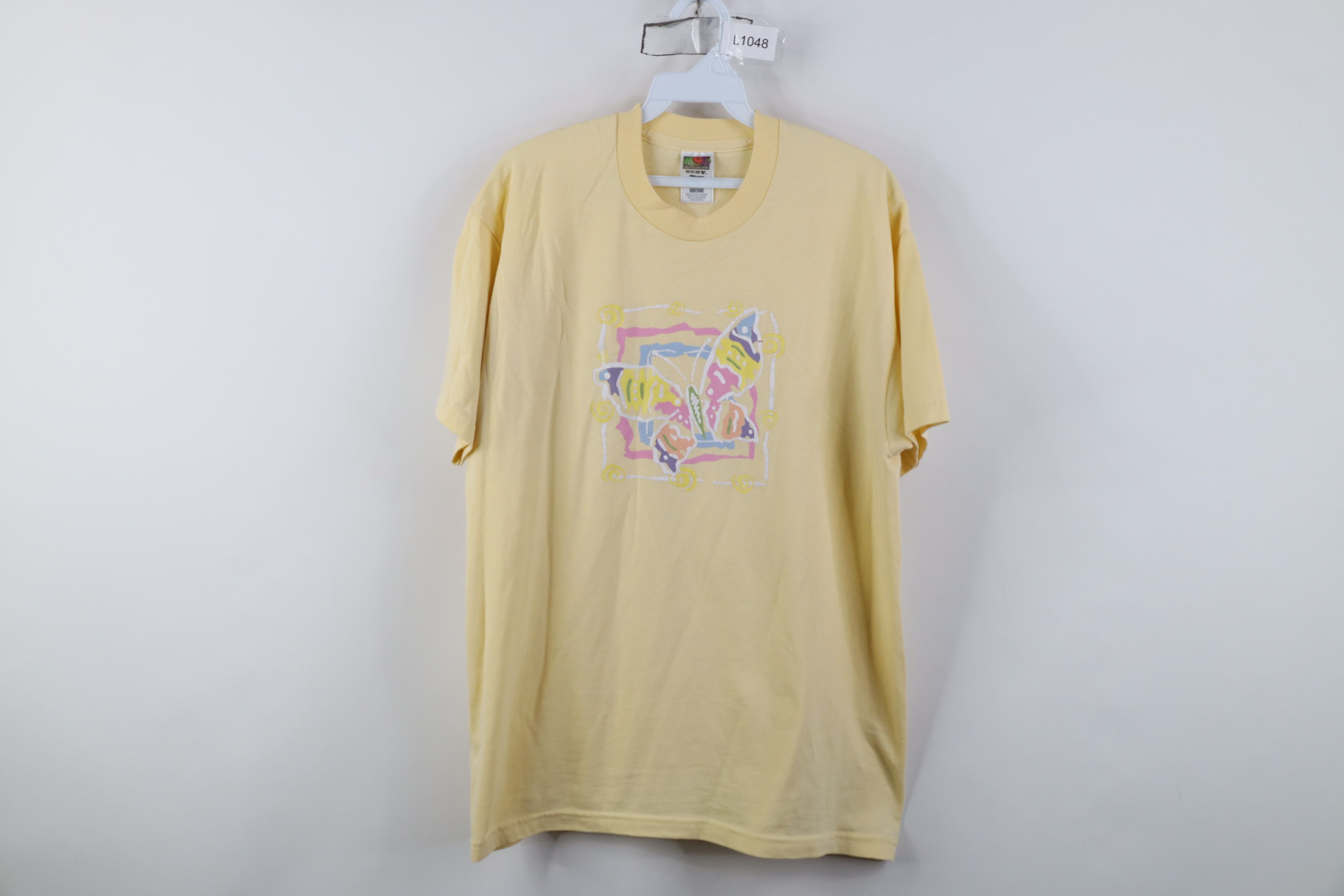 Vintage Vintage 90s Streetwear Abstract Short Sleeve T-Shirt Size L / US 10 / IT 46 - 1 Thumbnail
