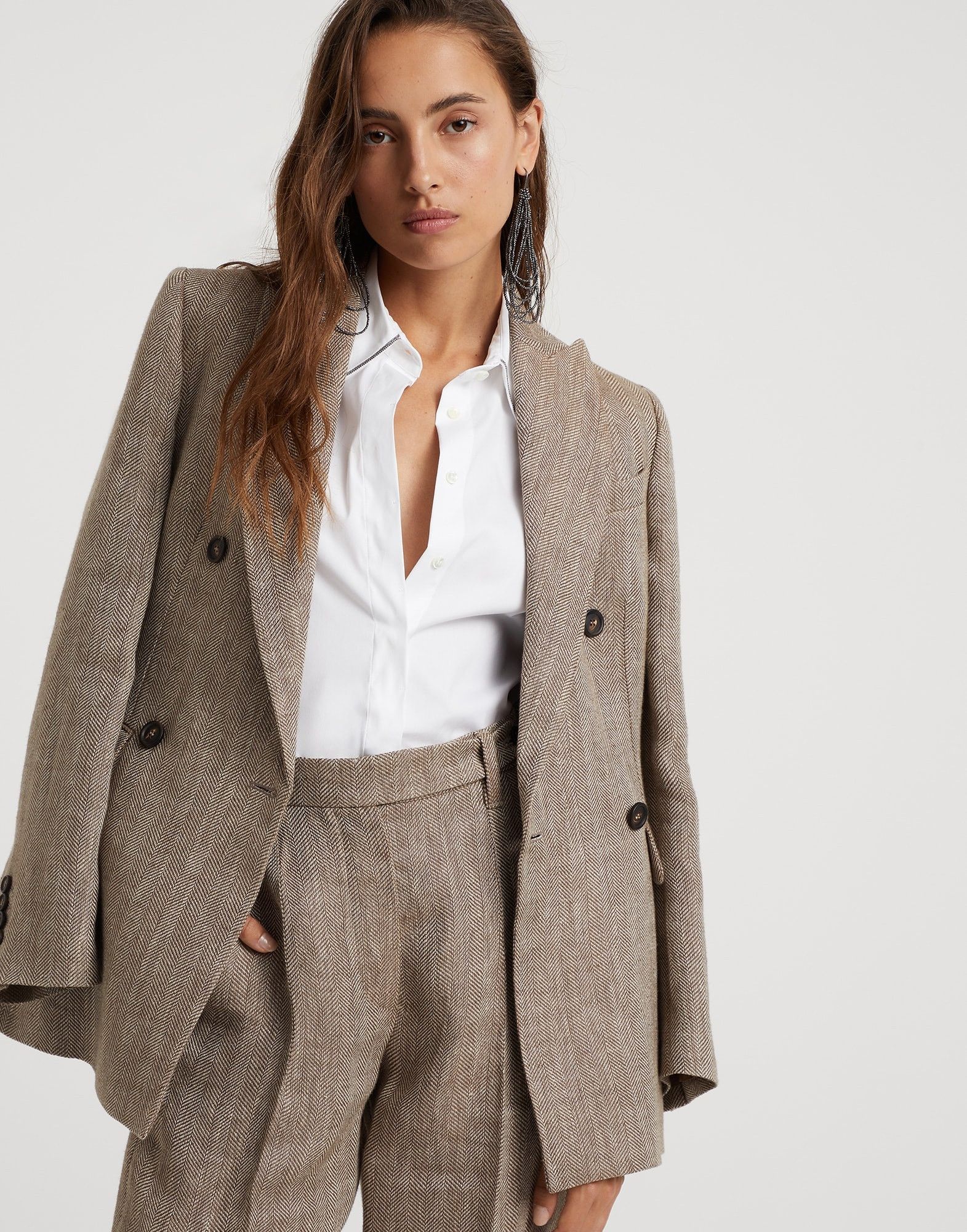 Brunello Cucinelli o1y0725 Blazer in Camel Size M / US 6-8 / IT 42-44 - 4 Thumbnail