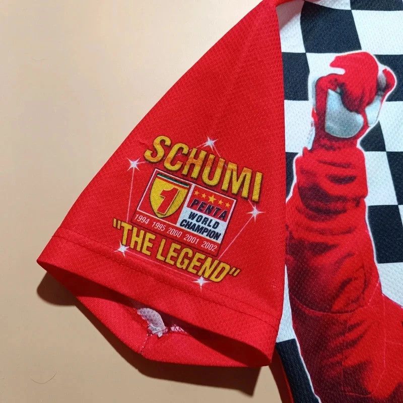 Ferrari Vintage Ferrari F1 Schumacher Red Polo Big Graphic Print L Size US L / EU 52-54 / 3 - 7 Thumbnail