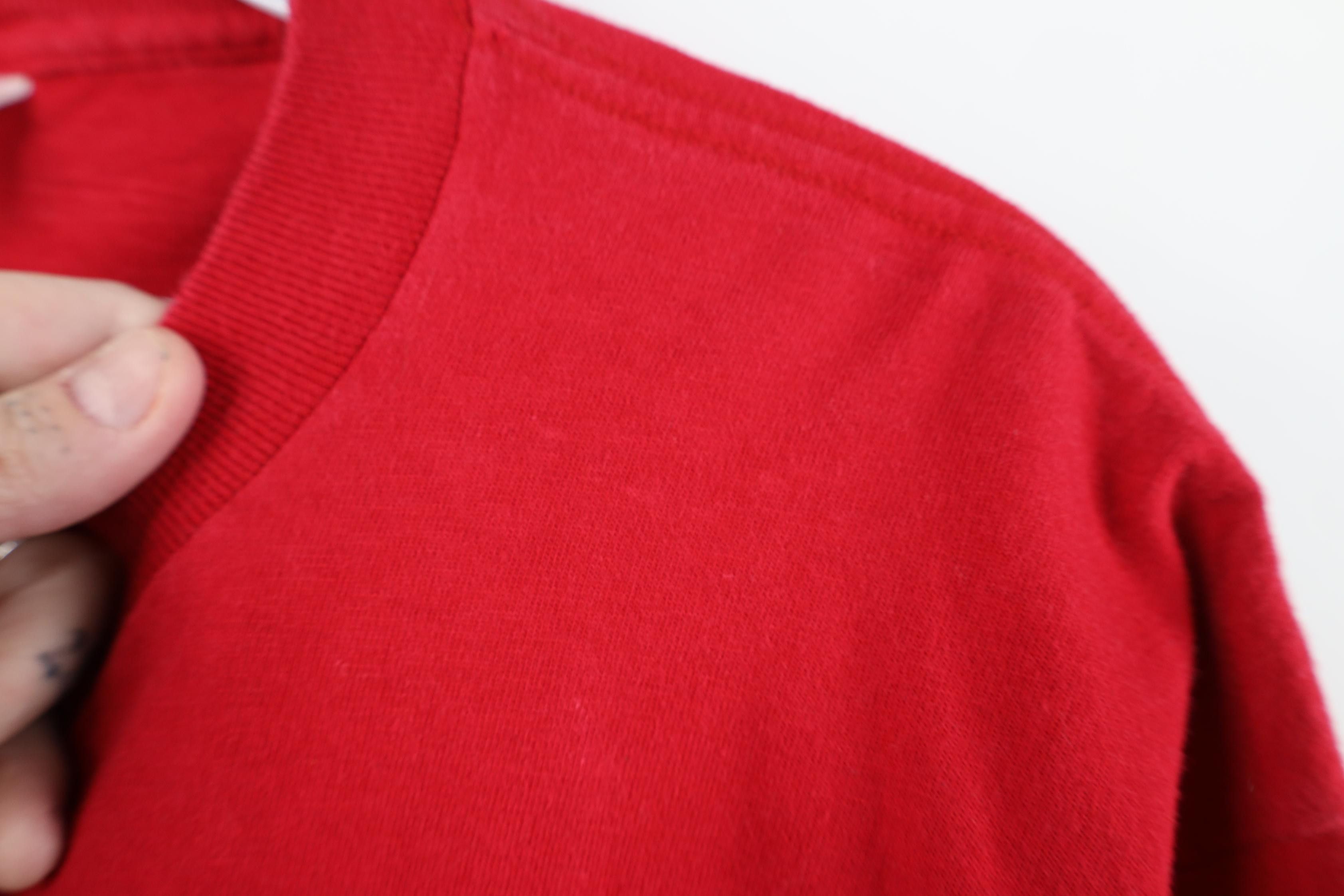 Vintage Vintage 90s Streetwear Heavyweight Cotton T-Shirt Red USA Size US XXL / EU 58 / 5 - 6 Thumbnail