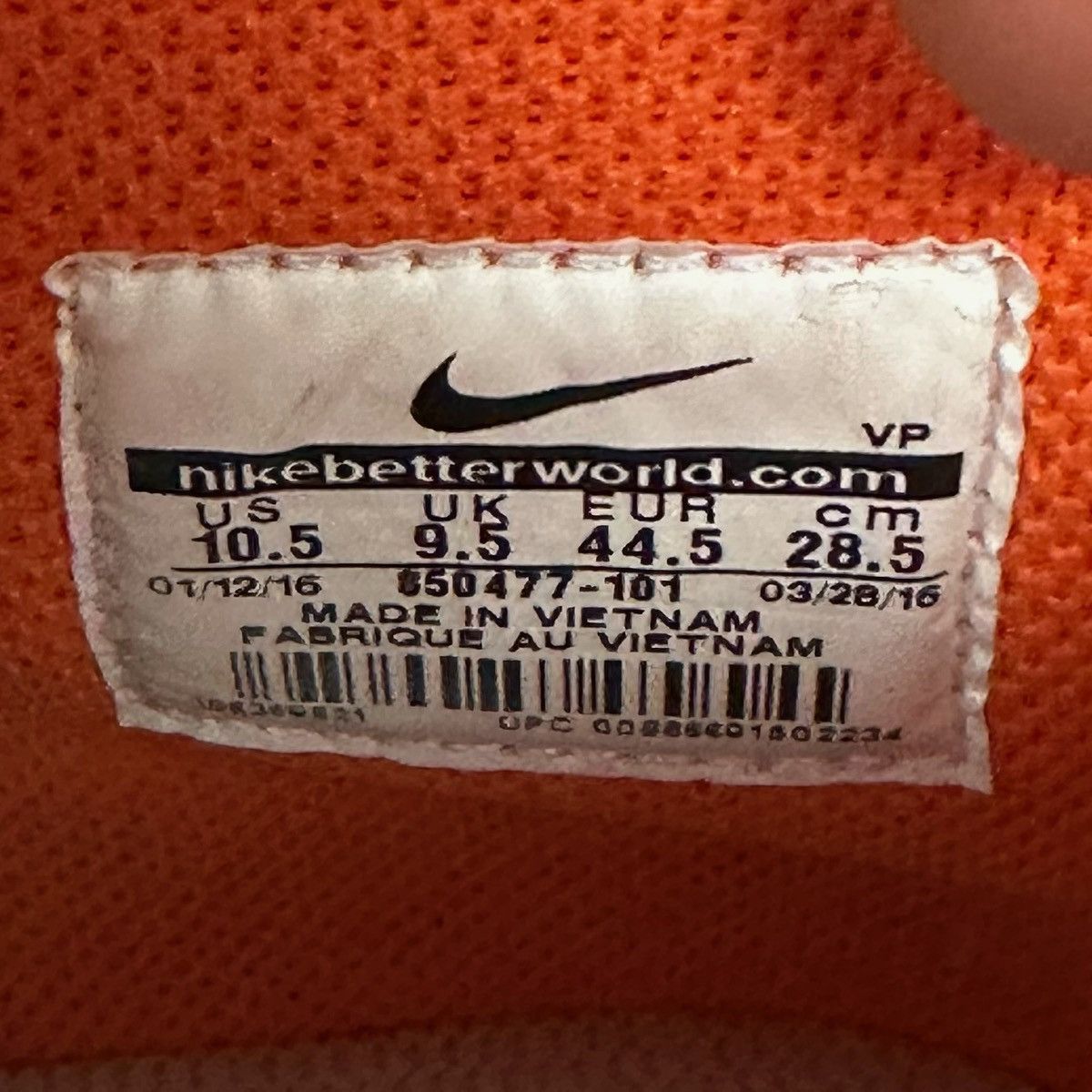 Nike Size 10.5 - Nike Dunk High Retro QS Syracuse 2016 850477-101 Size US 10.5 / EU 43-44 - 6 Thumbnail