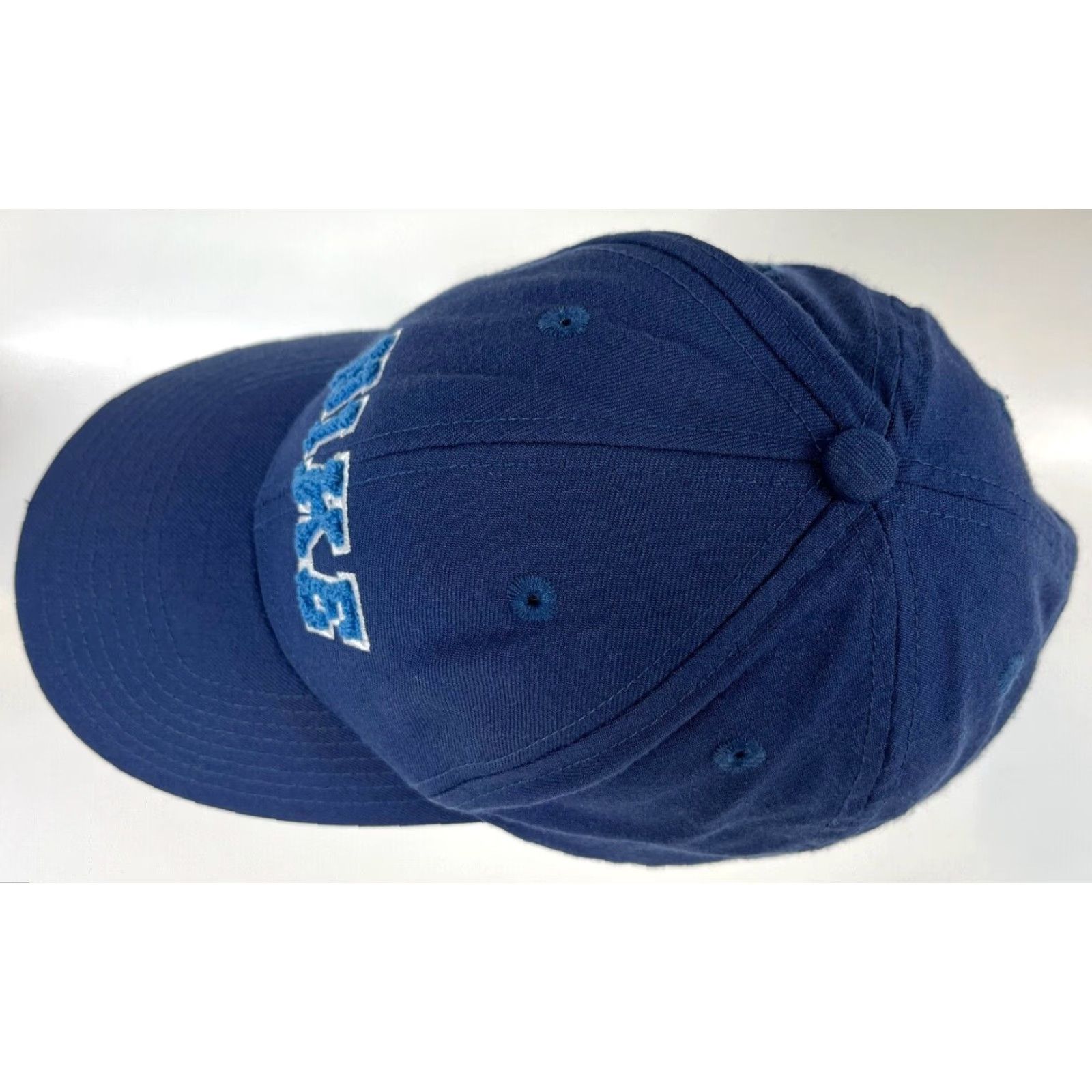 Nike VINTAGE Nike Strapback Hat Cap Wool Blend Embroidered Spellout Navy Blue One Size Adjustable Unisex Adults Baseball Cap Mens Womens Boys Girls Size ONE SIZE - 7 Thumbnail