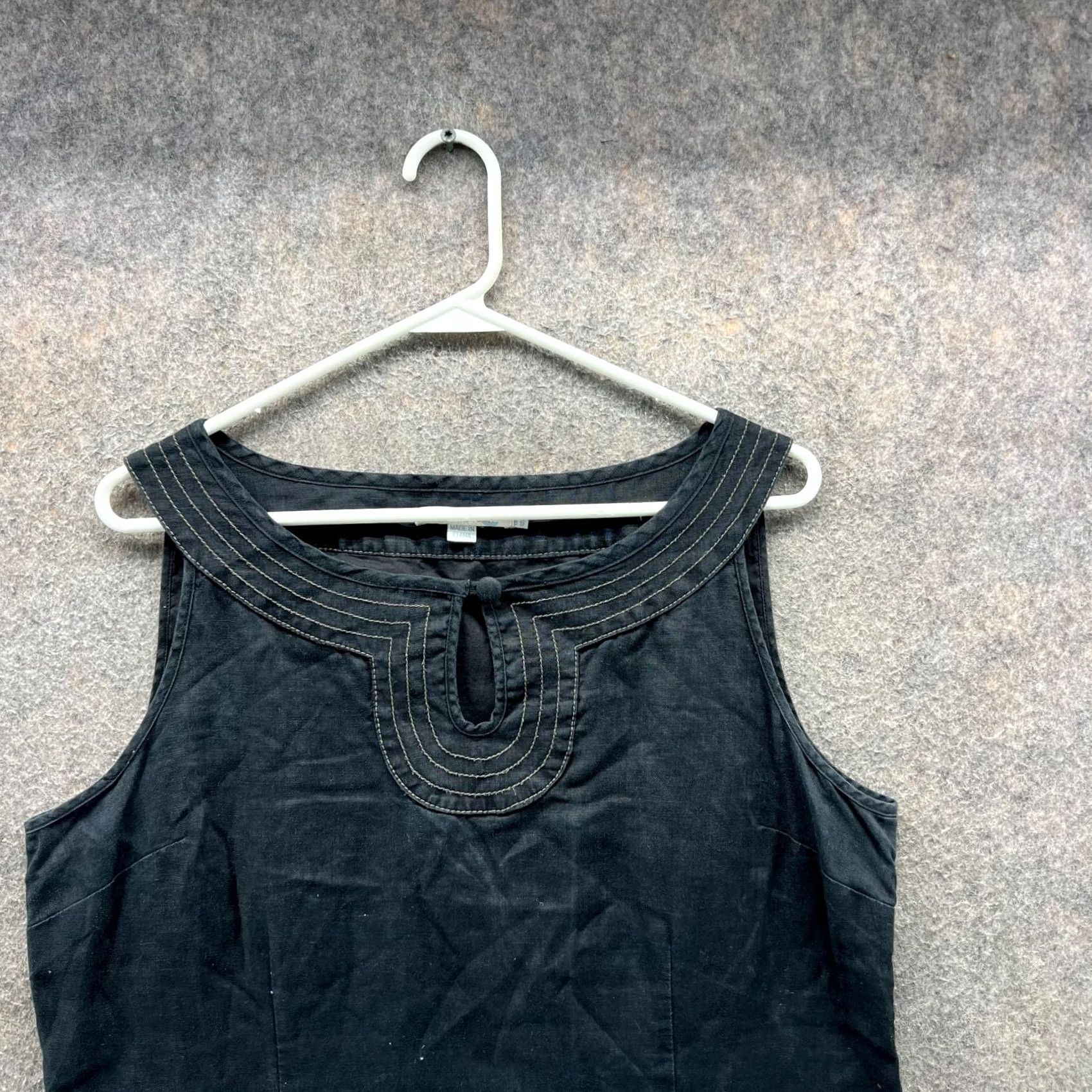 Boden Boden Dress Women 10L Black Sleeveless Linen Keyhold Front Preppy Pencil Dress Shift Casual Party/Cocktail Travel Size L / US 10 / IT 46 - 4 Thumbnail