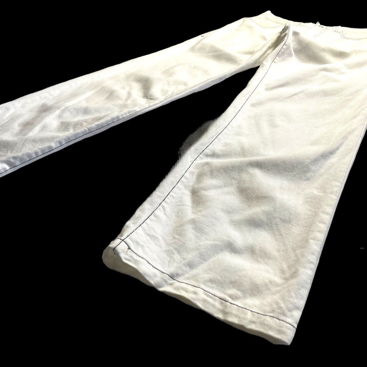 Hobo × JNCO × Phat Farm 🇯🇵 VINTAGE HOBO JEANS SPELL OUT HIP HOP WHITE JEANS Size US 28 / EU 44 - 4 Thumbnail