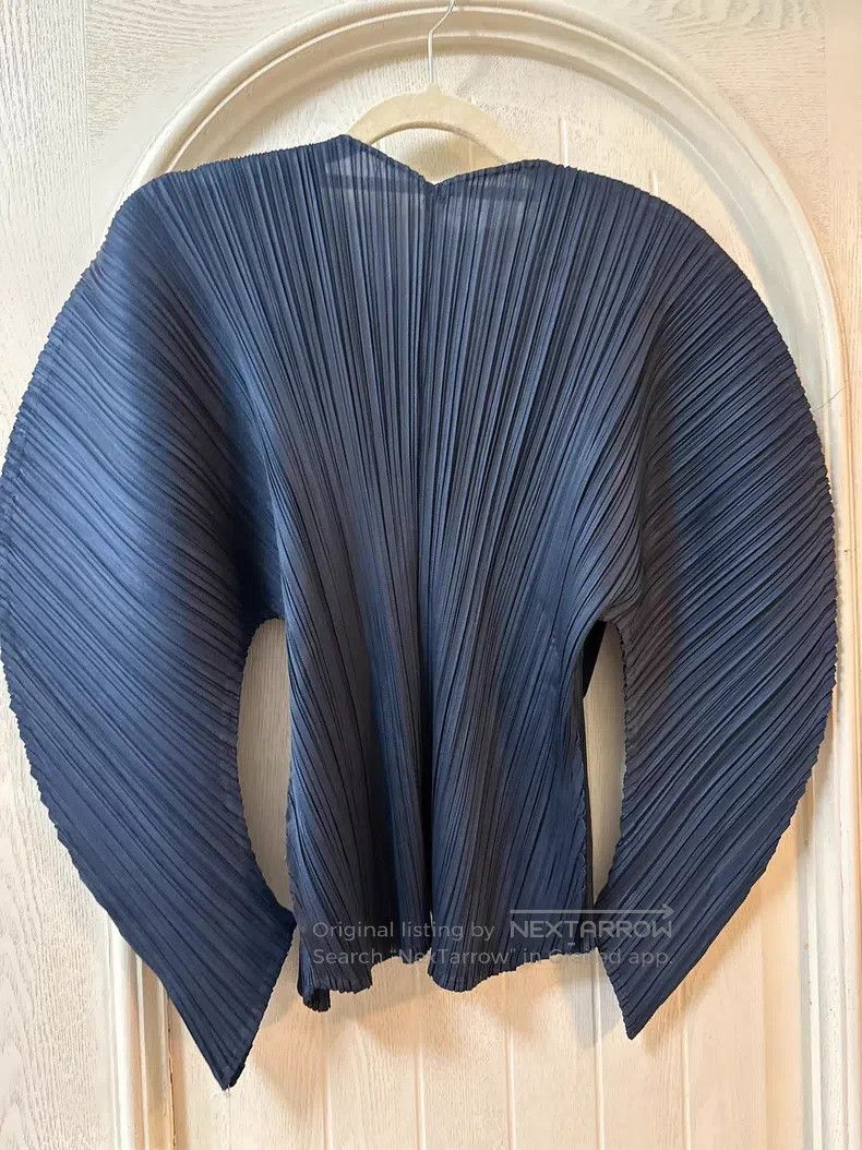 Issey Miyake Issey Miyake size:one size Blue-Gray Densely Ruched Ruffle Size XXS / US 00 / IT 34 - 2 Thumbnail