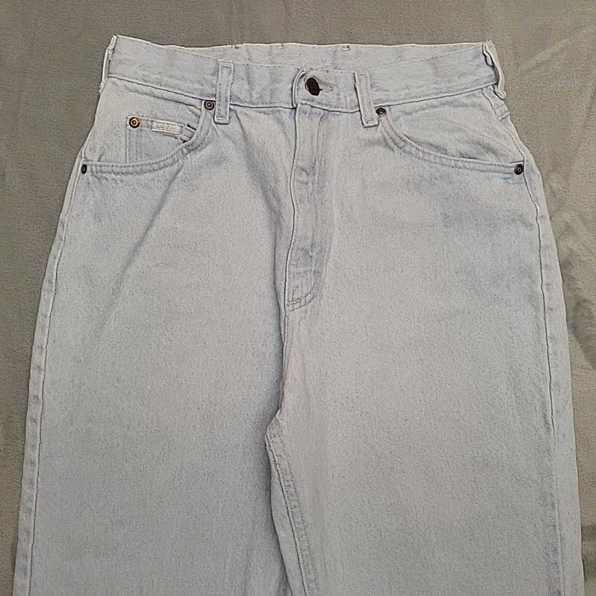 Lee VINTAGE Lee Jeans Womens 12 Medium 30x30 Blue Lightwash Denim High Rise Made in USA Casual Retro 90s Womens Jeans Size 34" / US 12 / IT 48 - 3 Thumbnail