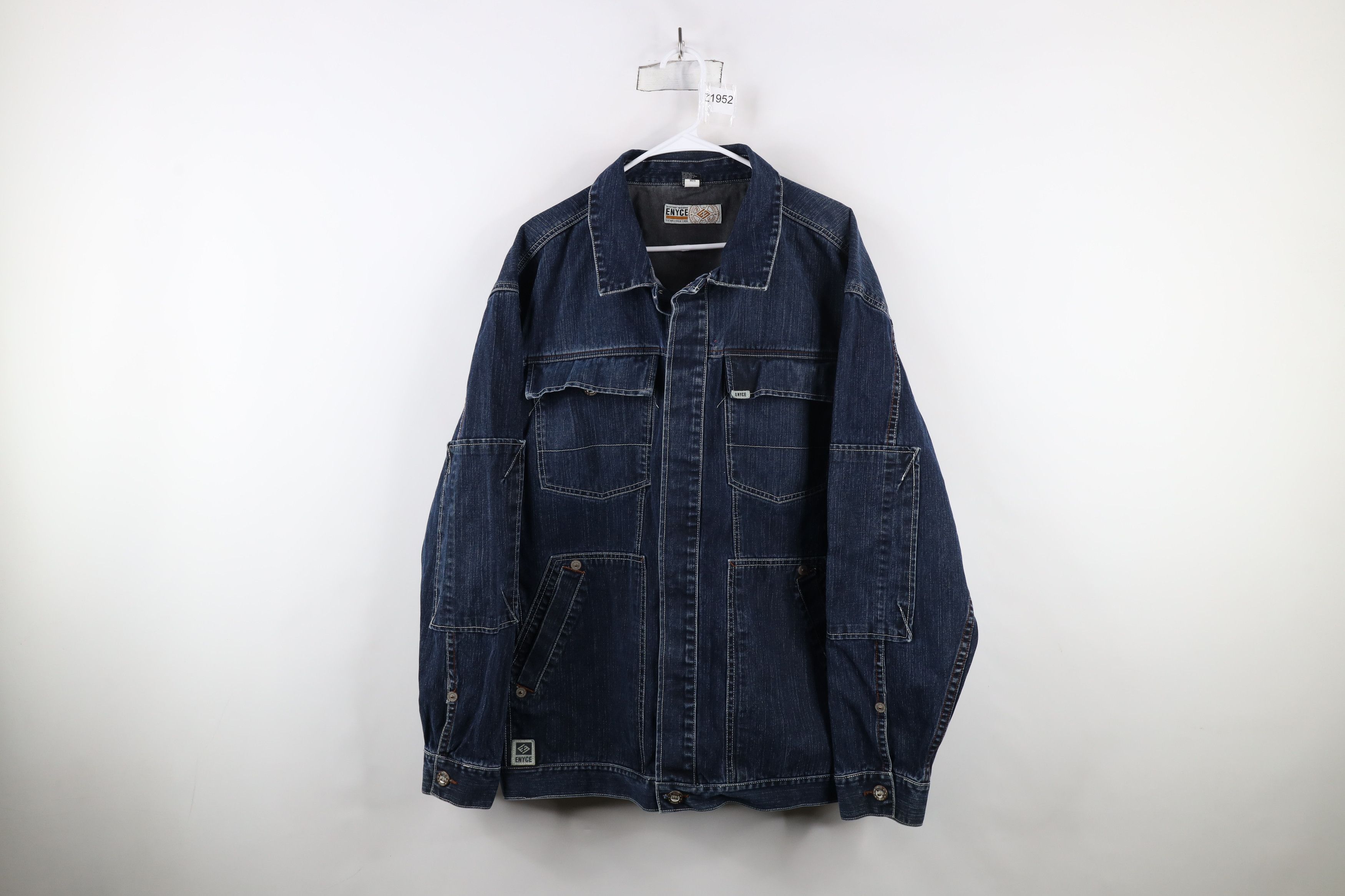 Vintage Vintage 90s Y2K Enyce Hip Hop Denim Jean Trucker Jacket Blue Size US XXL / EU 58 / 5 - 1 Thumbnail