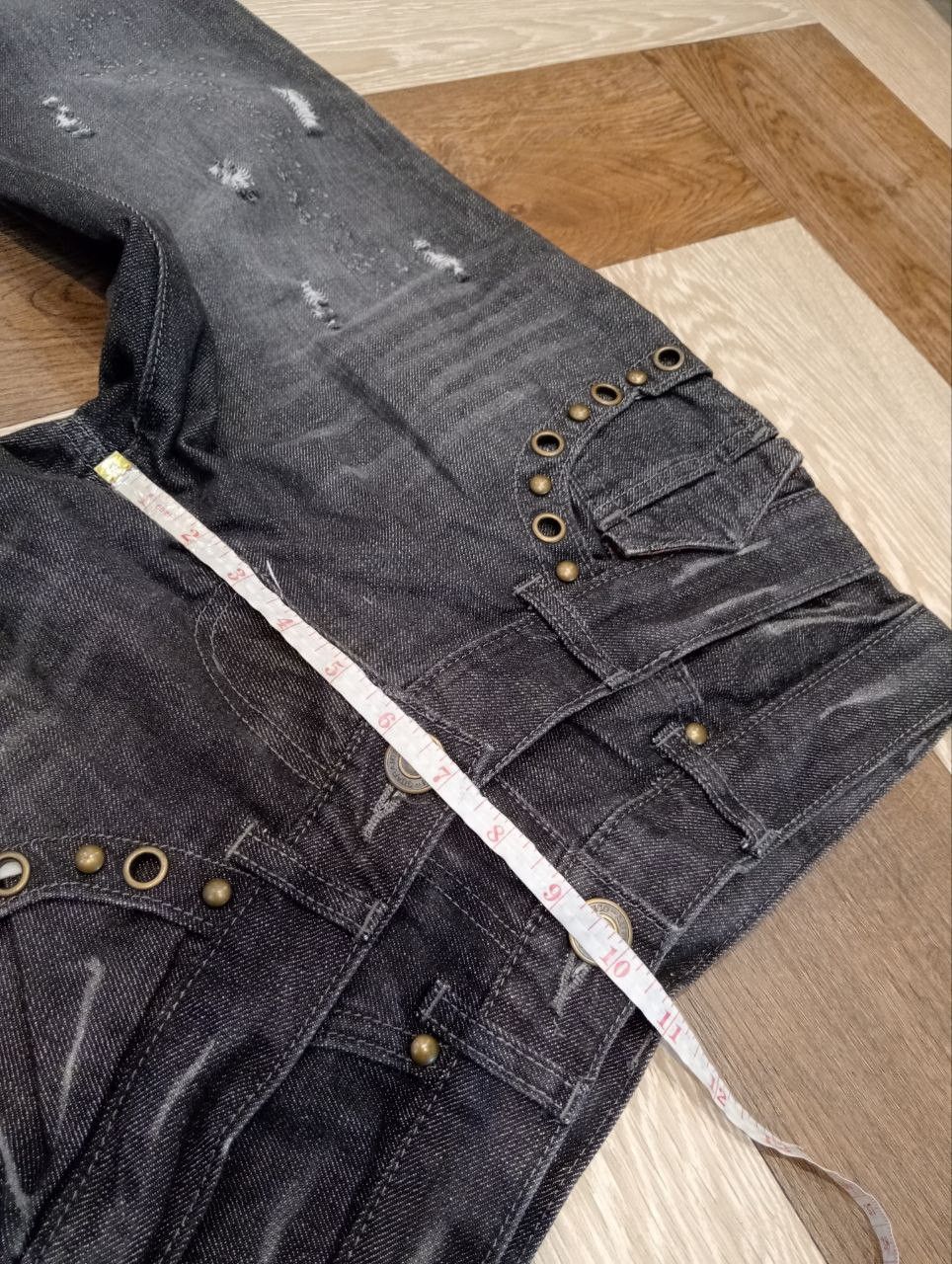 If Six Was Nine JAPANESE DOUBLE WAIST STUDDED POCKET DENIM PANTS Size US 32 / EU 48 - 12 Thumbnail