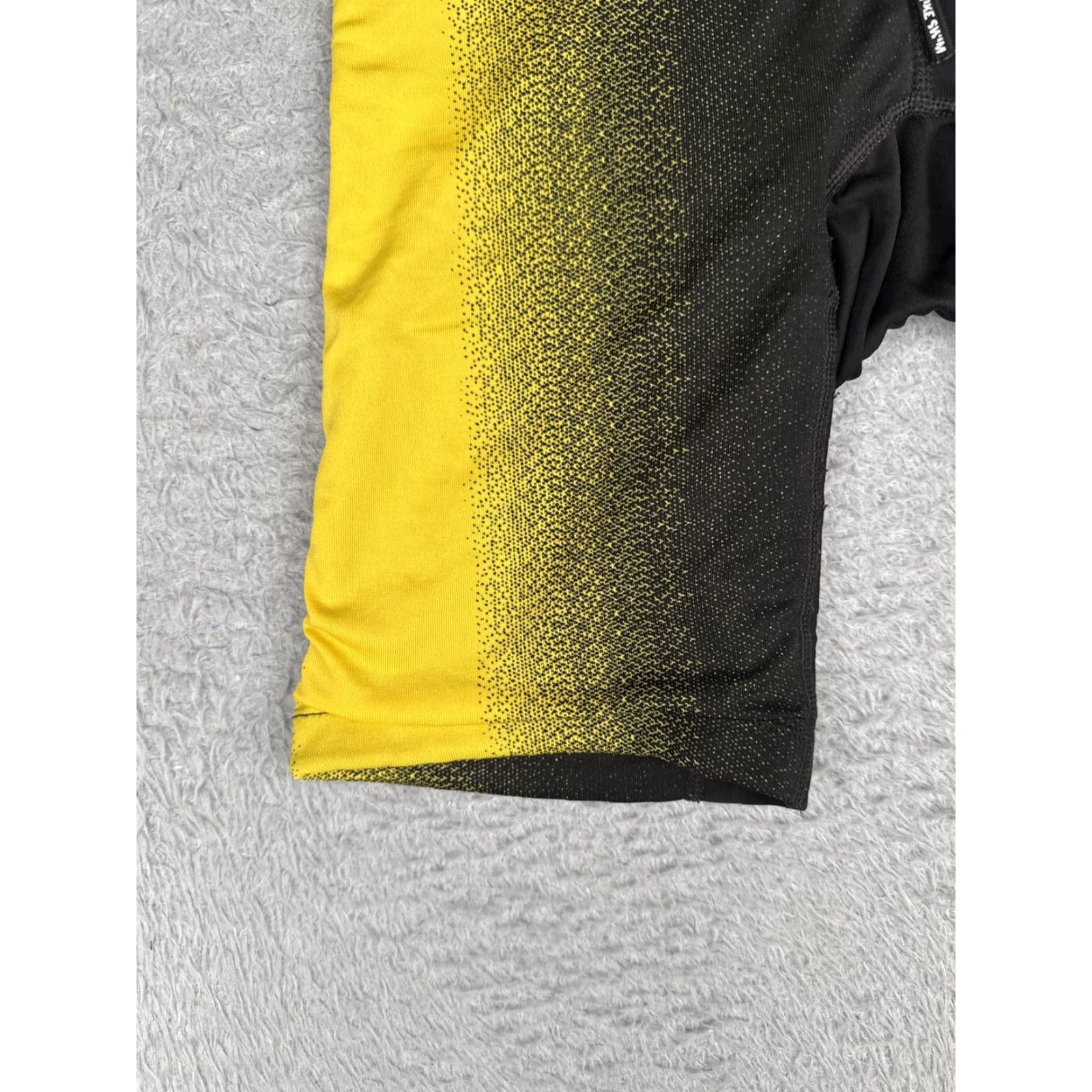 Nike VINTAGE? No. But Nike Swim Jammer Shorts Men 28 Black Yellow Gradient Ombré Drawstring Compression Size US 28 / EU 44 - 3 Thumbnail