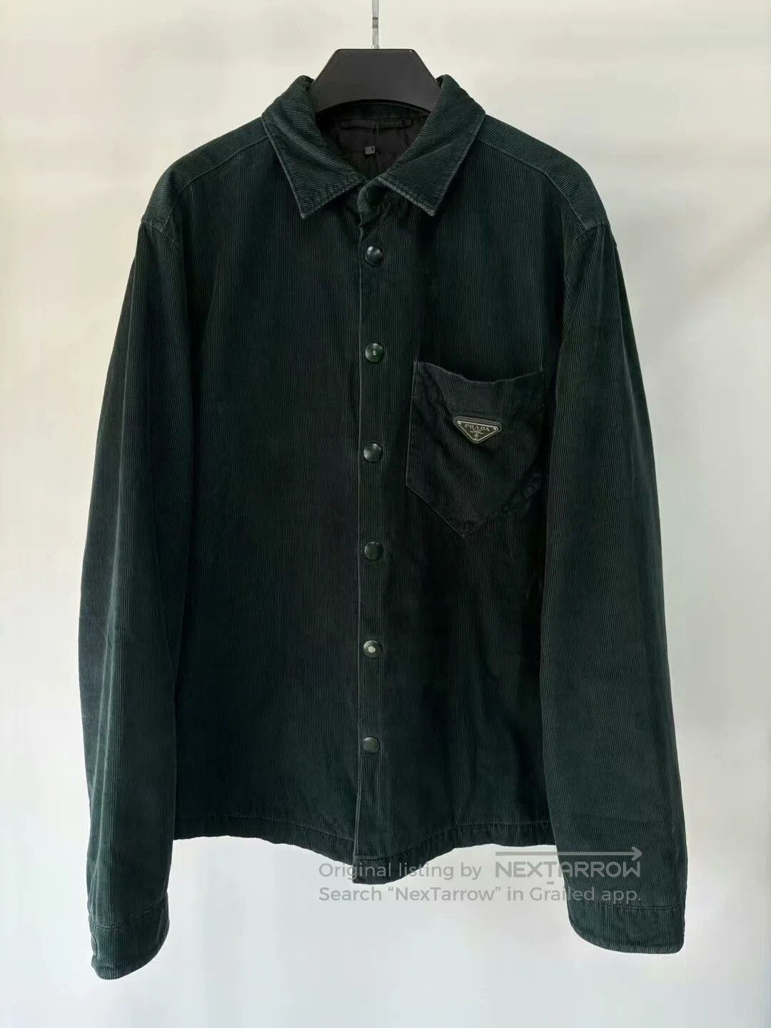 Prada prada corduroy jacket with triangle logo. Size US L / EU 52-54 / 3 - 1 Thumbnail