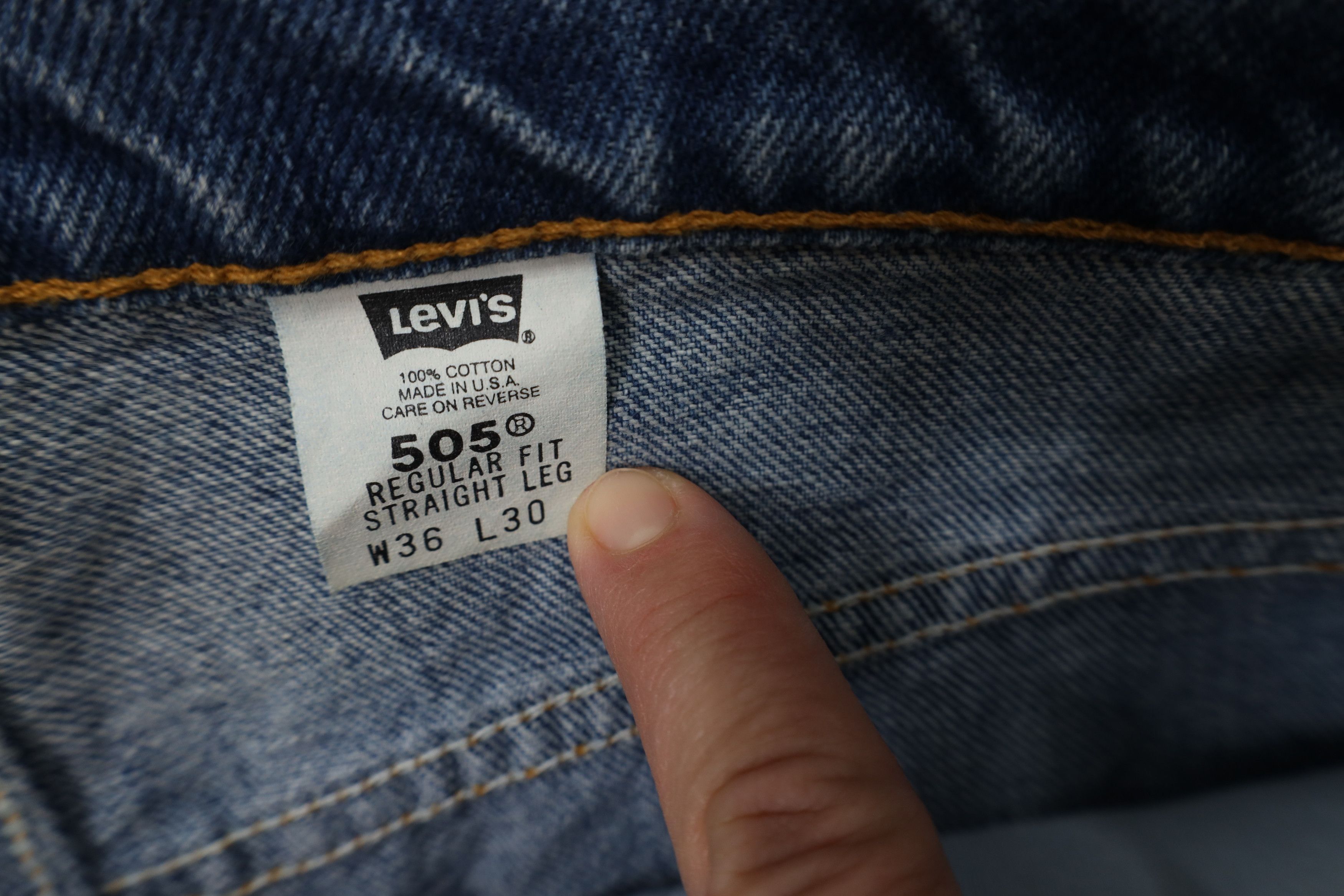 Levi's Vintage 90s Levis 505 Straight Leg Denim Jeans USA Blue Size US 36 / EU 52 - 8 Thumbnail