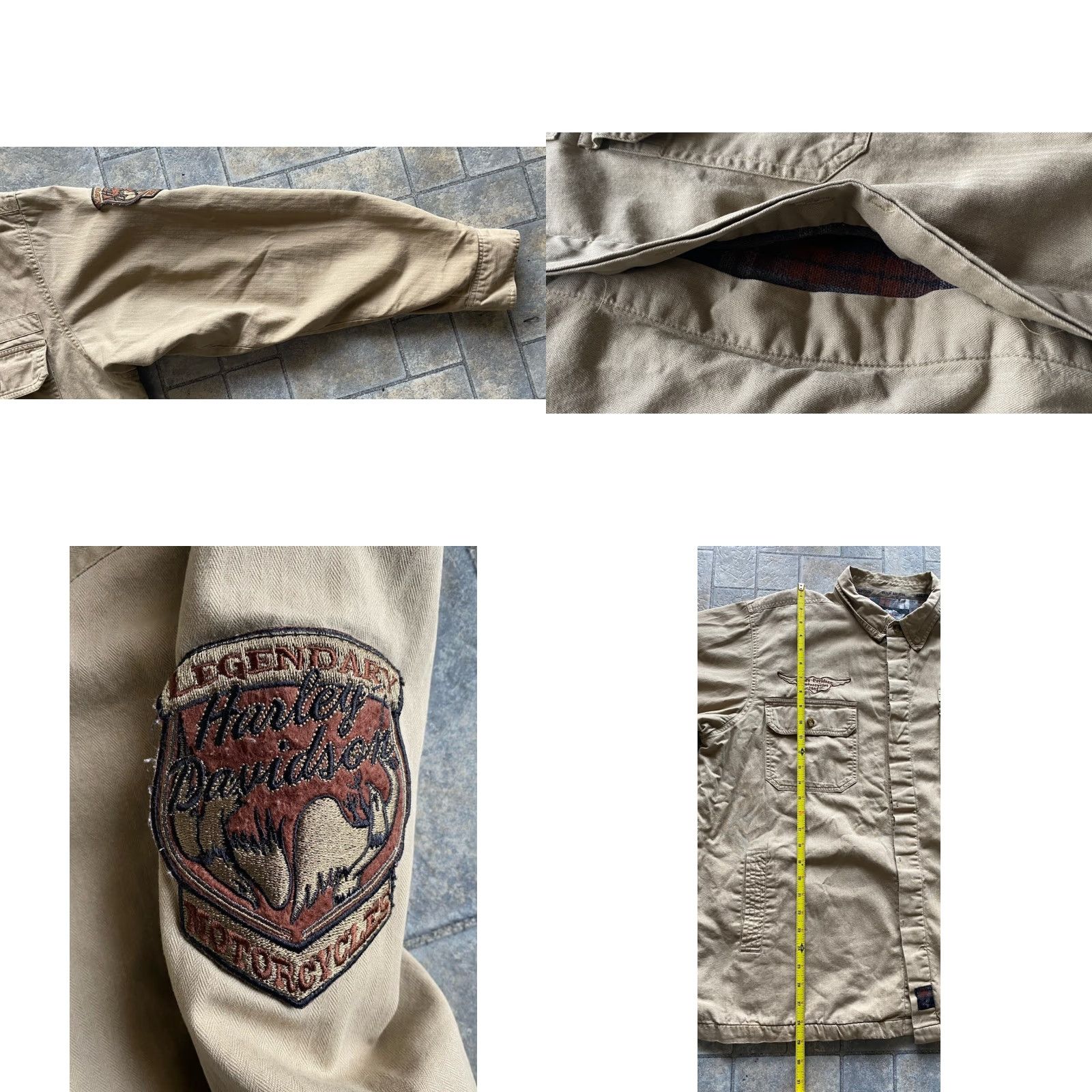 Harley Davidson VINTAGE Harley-Davidson Button-Up Shirt Flannel Lined Embroidered Pockets XL Men Missing Button Repair Needed Size US XL / EU 56 / 4 - 9 Thumbnail