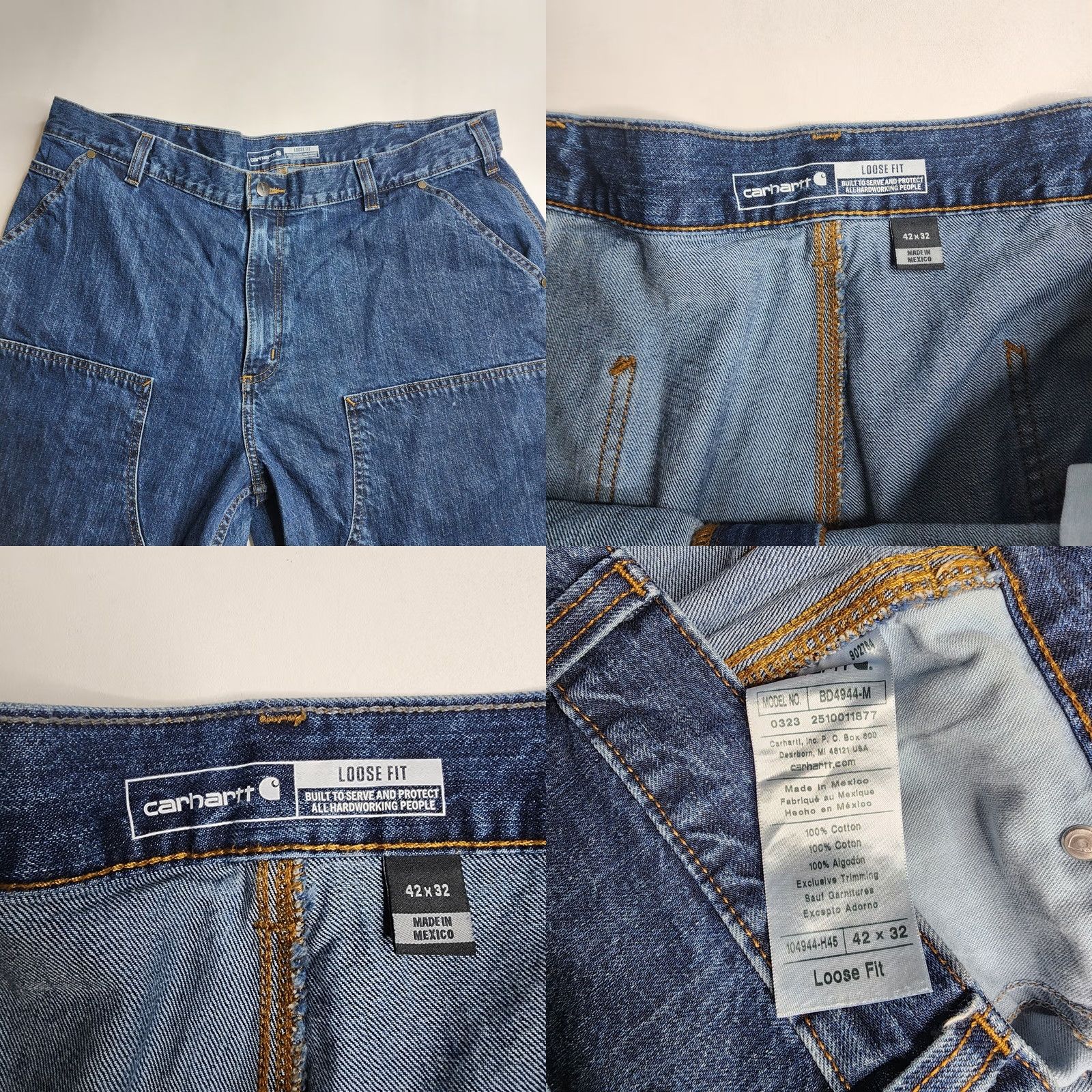 Carhartt VINTAGE Carhartt Loose Fit Double Front Utility Logger Denim Jeans Men's 42 x 32 Size US 42 / EU 58 - 8 Thumbnail